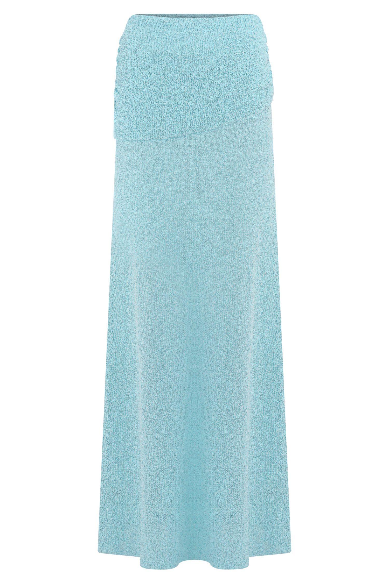 Petra Ruched Knit Maxi Skirt - Light Blue、mySite、solidvoid