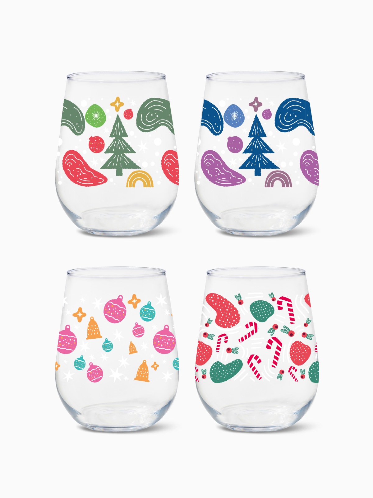 Enchanted Holiday Pattern - RESERVE 16oz Stemless Wine Tritan Copolyester Glass、mySite、camillekostekn