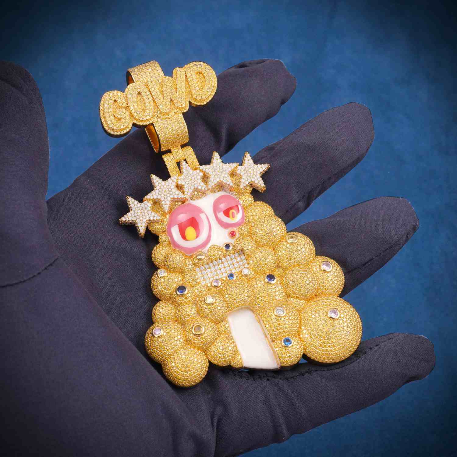 Custom Moissanite 3D Cartoon Pendant 14K Gold、mySite、hinf8tx79