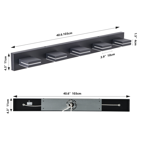 Modern Chrome LED Vanity Light, 5-Lights Wall Sconce for Bathroom and Mirror, Sleek Minimalist Design, Energy-Efficient, Easy to Install、、eastwooduniform