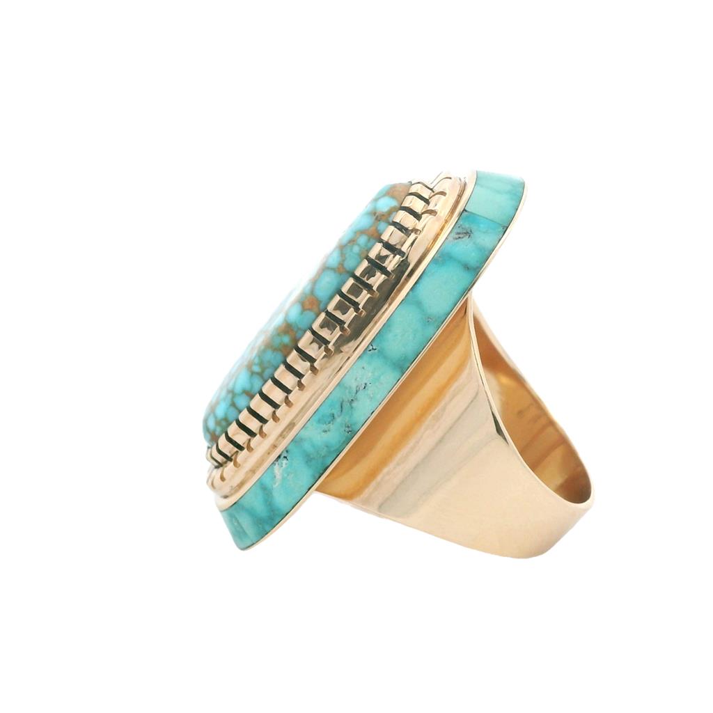 Estate 14K Yellow Gold Don Juan of New Mexico Turquoise Ring、mySite、botmansion