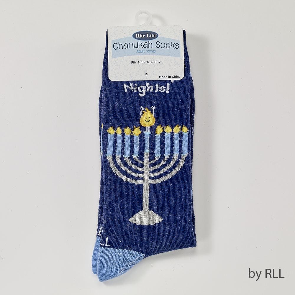 Eight Crazy Nights Chanukah Adult Crew Socks、mySite、topwebapps