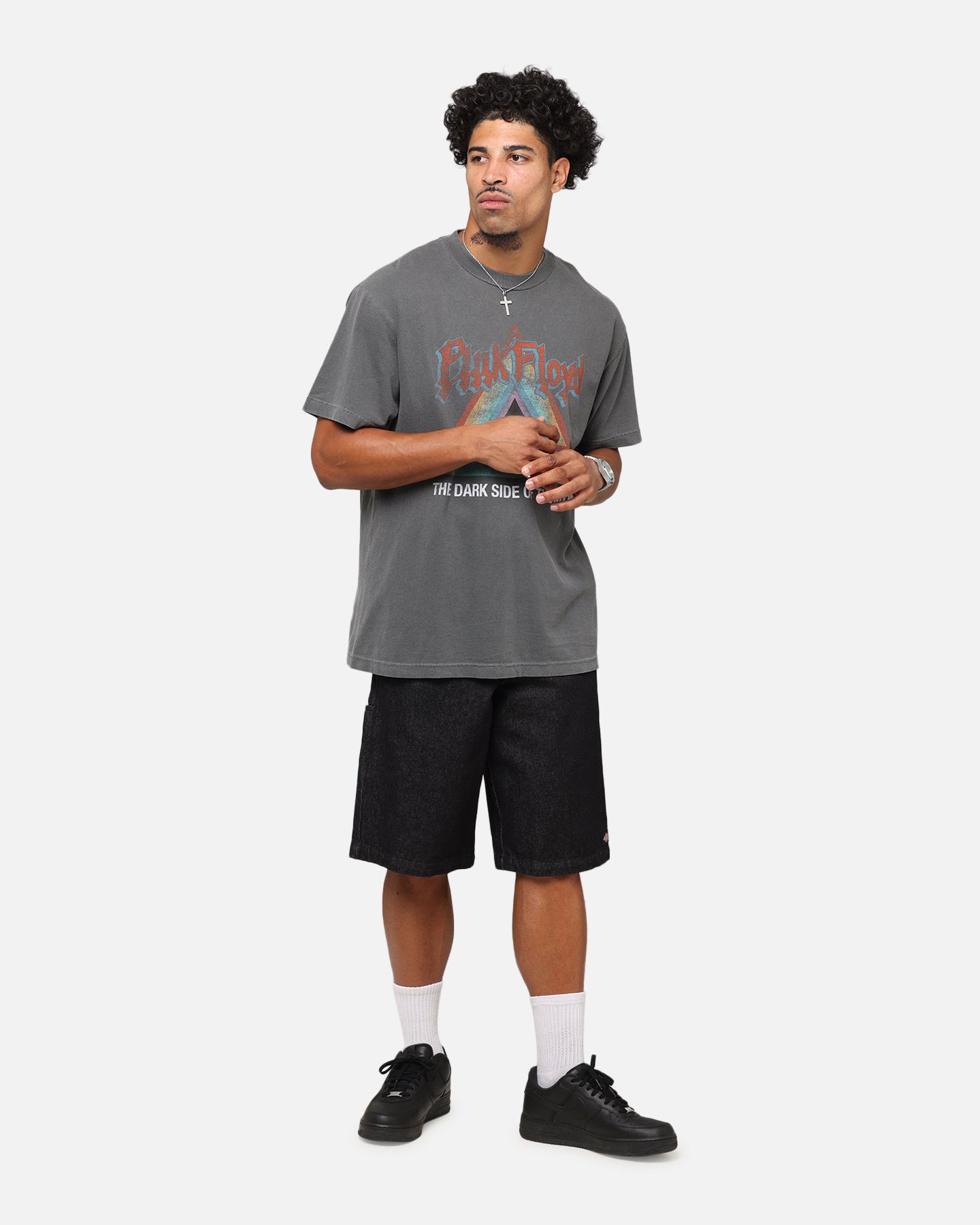 Pink Floyd Dark Side Rainbow T-Shirt Faded Black、mySite、zt4zffjzw