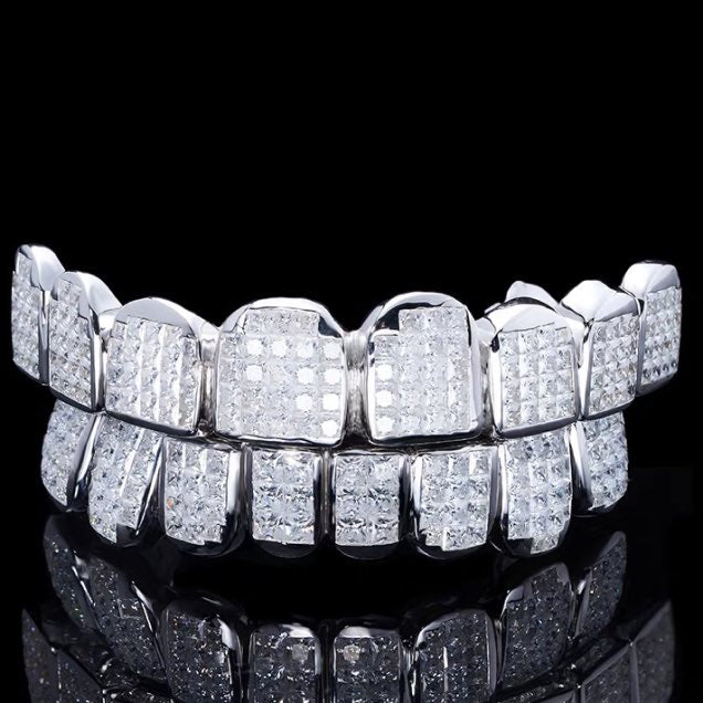 Invisible Set Princess Cut Moissanite Diamond Grillz、mySite、hinf8tx79