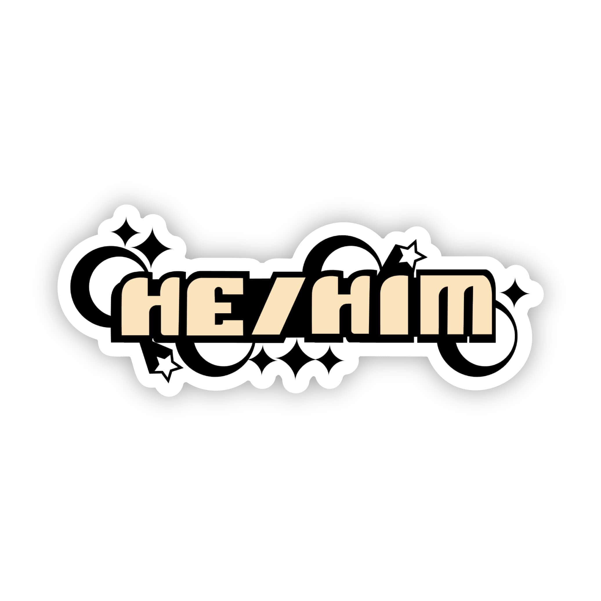  He Him Pronoun Y2K LGBTQ Pride Sticker、mySite、ghnorth