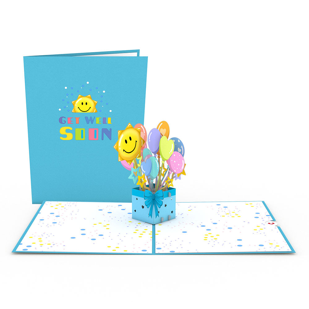 Get Well Soon Balloons Pop-Up Card、mySite、solidvoid