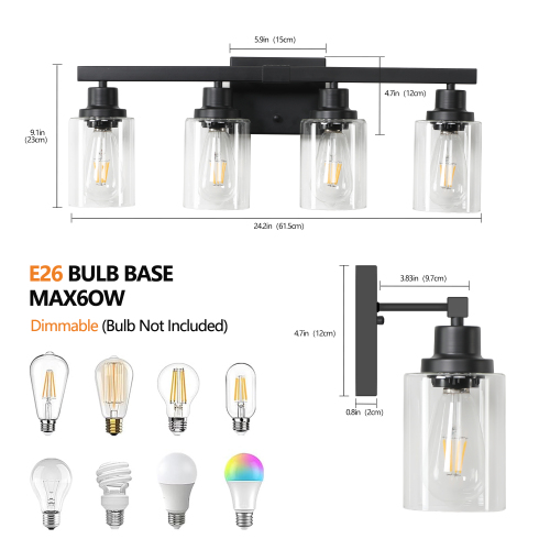 31" Golden 5-Light Vanity Light with Clear Glass Shades, Modern Iron Metal Bathroom Wall Fixture for Mirror, Ideal for Bathroom and Dressing Table (No Bulbs)、、eastwooduniform