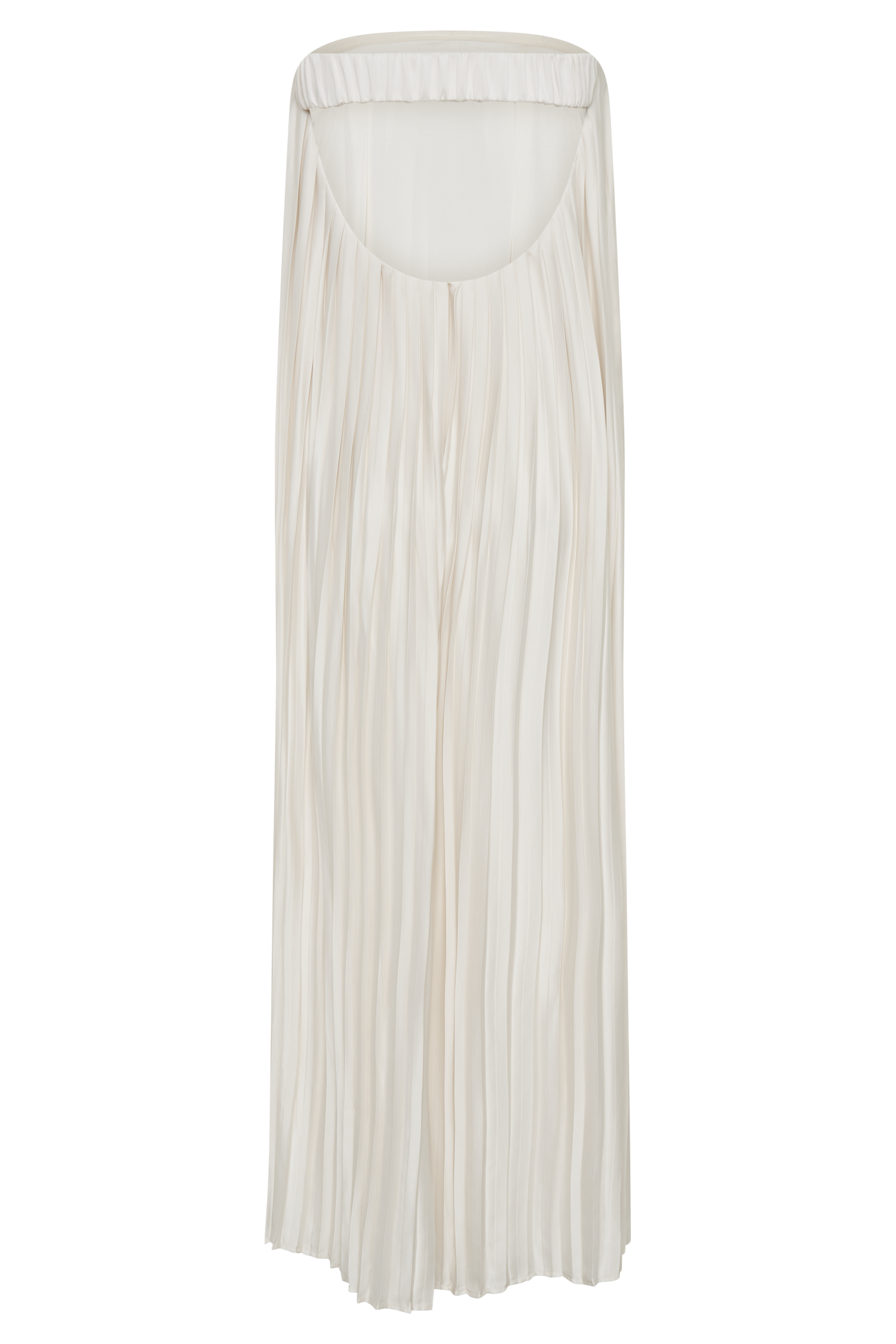 Myrah Plisse Strapless Maxi Dress - Ivory、mySite、solidvoid