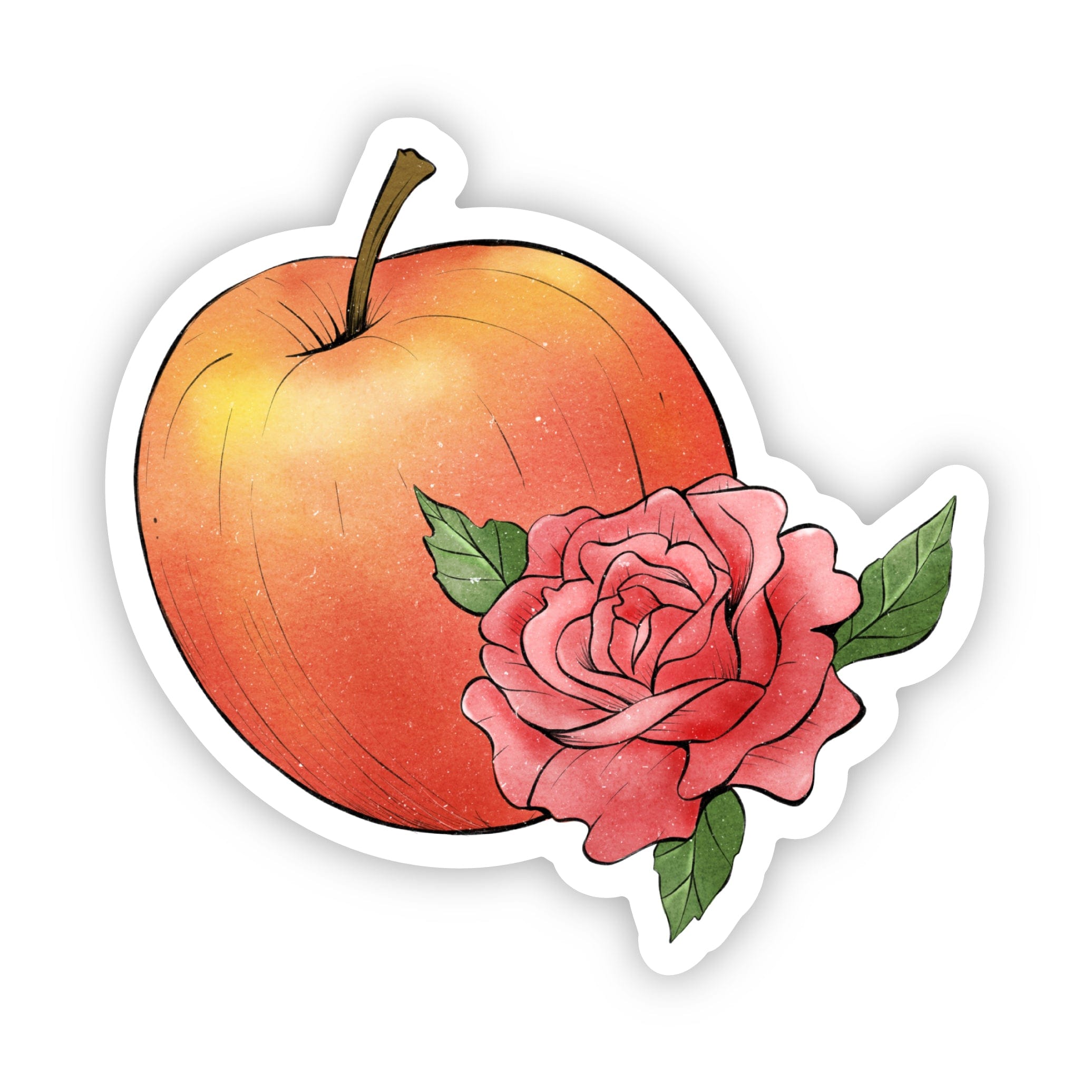  Big Apple And Rose New York Sticker、mySite、elrpsem3k