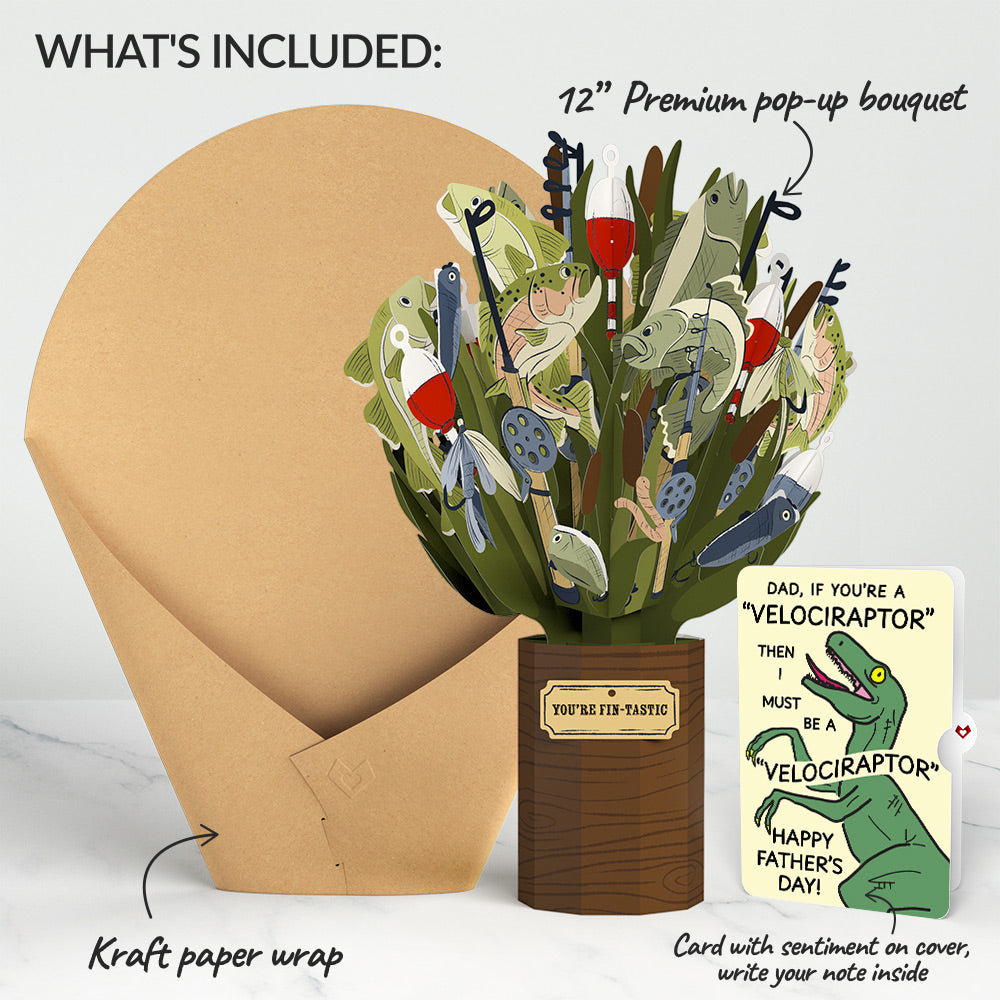 Fin-tastic Fish Father's Day Bouquet and Velociraptor Sentiment Set、mySite、solidvoid