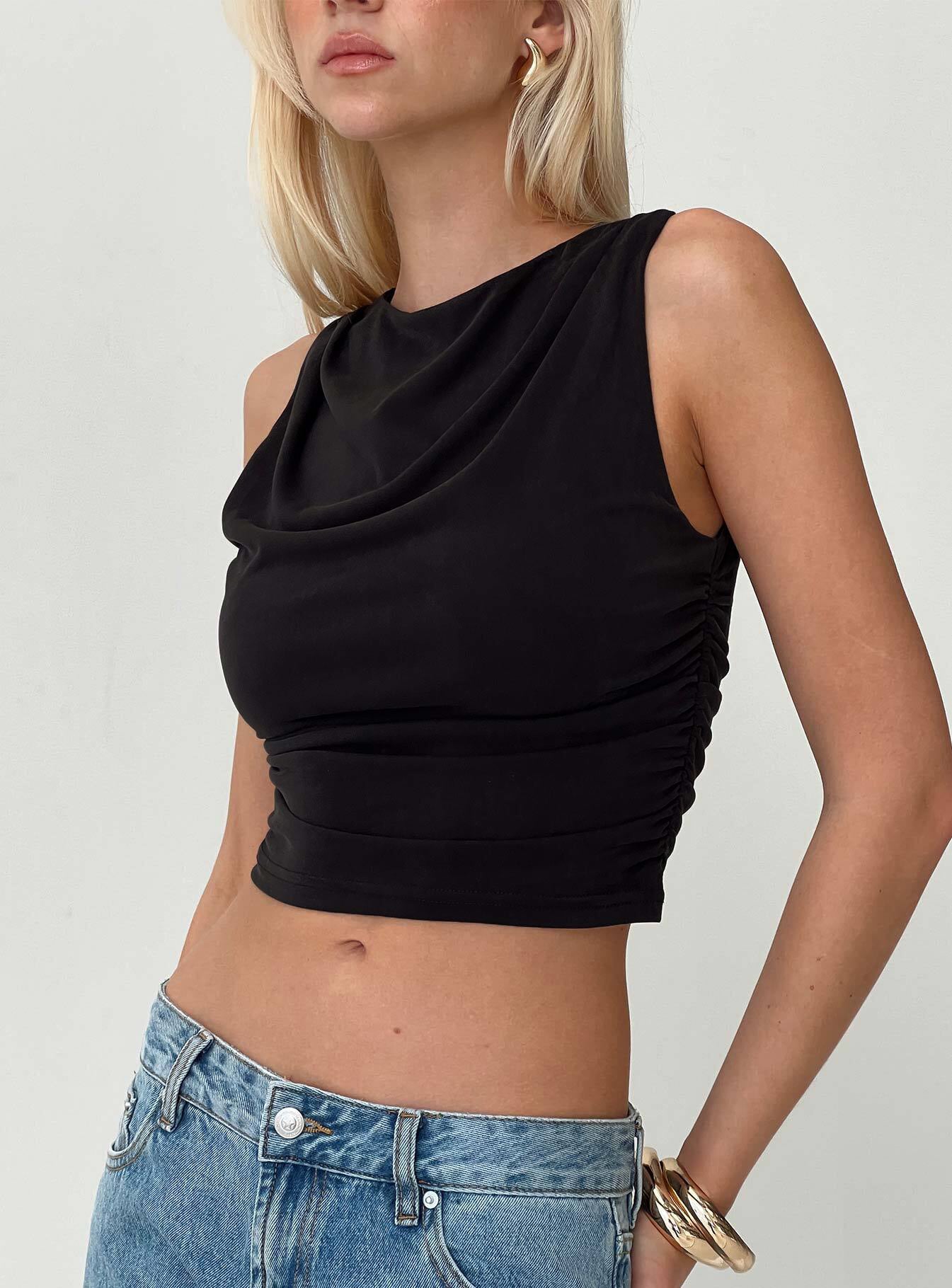 Hold Em High Neck Top Black、mySite、solidvoid