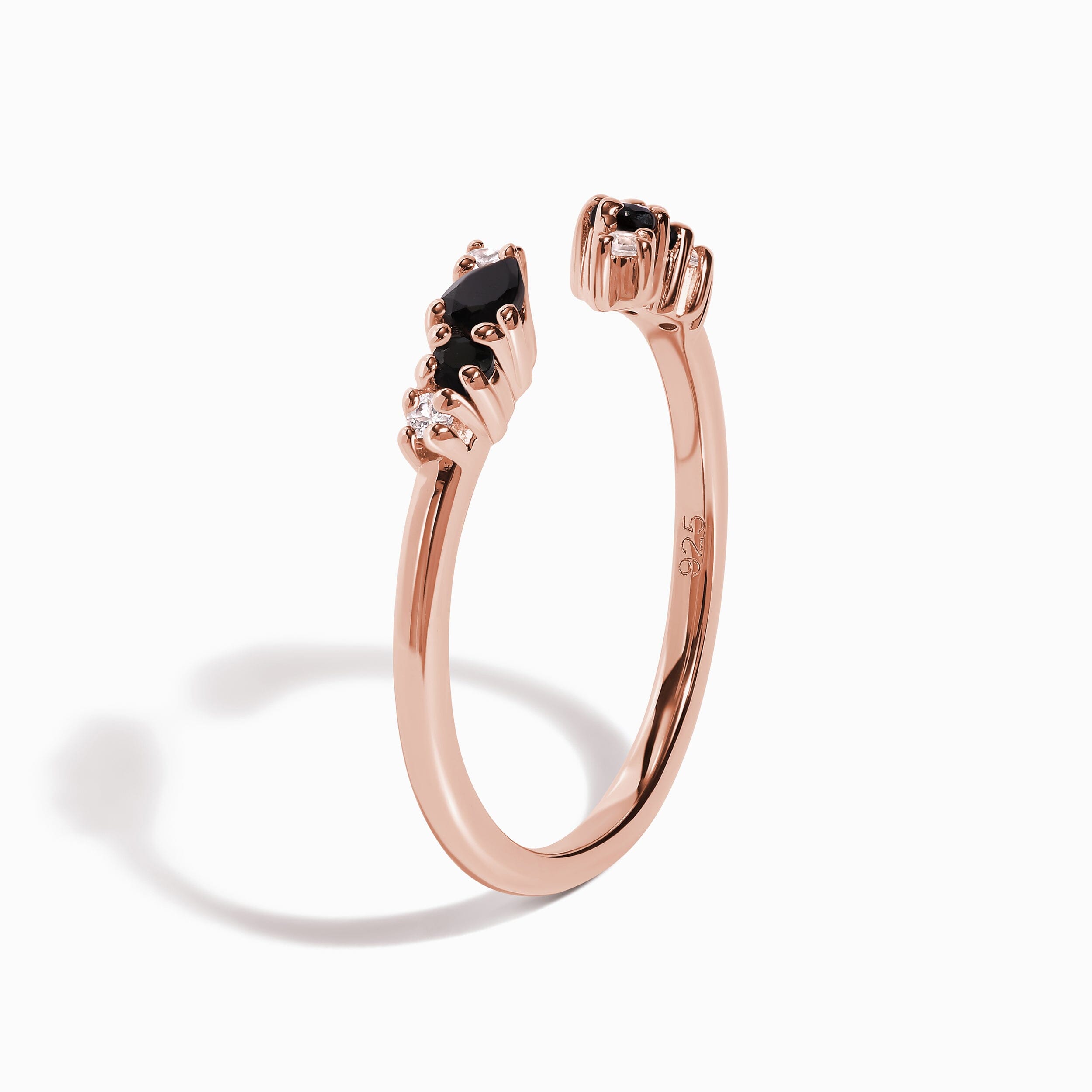 Adjustable Black Onyx Ring Flourish - December Birthstone、mySite、hinf8tx79