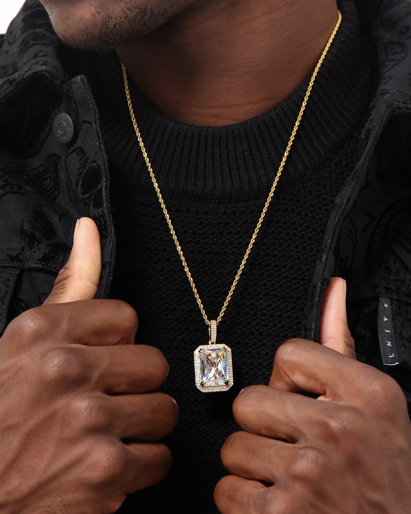 Saint Morta Iced Jewelled Pendant Iced Gold、mySite、zt4zffjzw