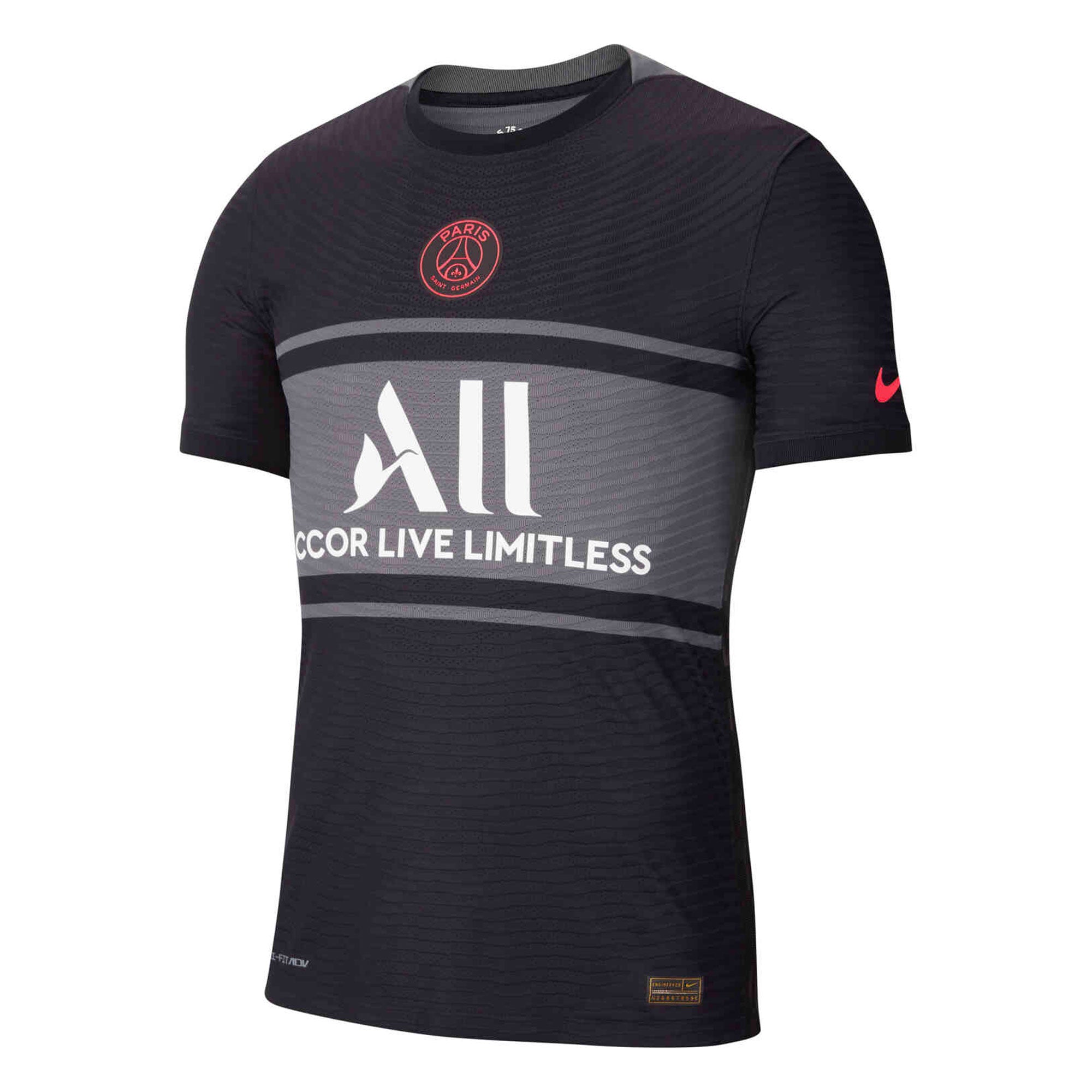 Nike Men's PSG 2021/22 Dri-Fit ADV Third Match Jersey Black/Dark Grey、mySite、noshort