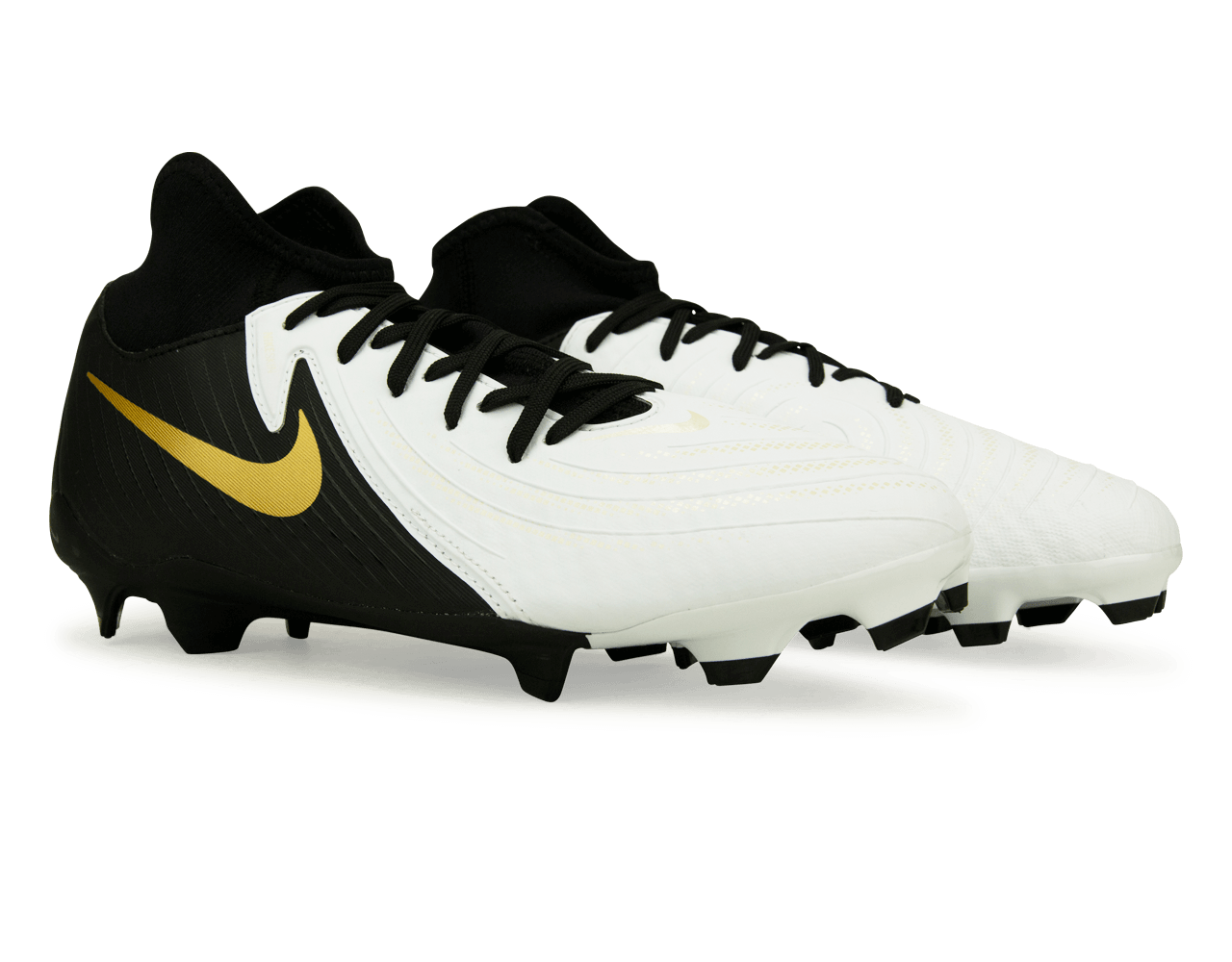 Nike Men's Phantom Luna II Academy FG/MG White/Black/Gold、mySite、noshort