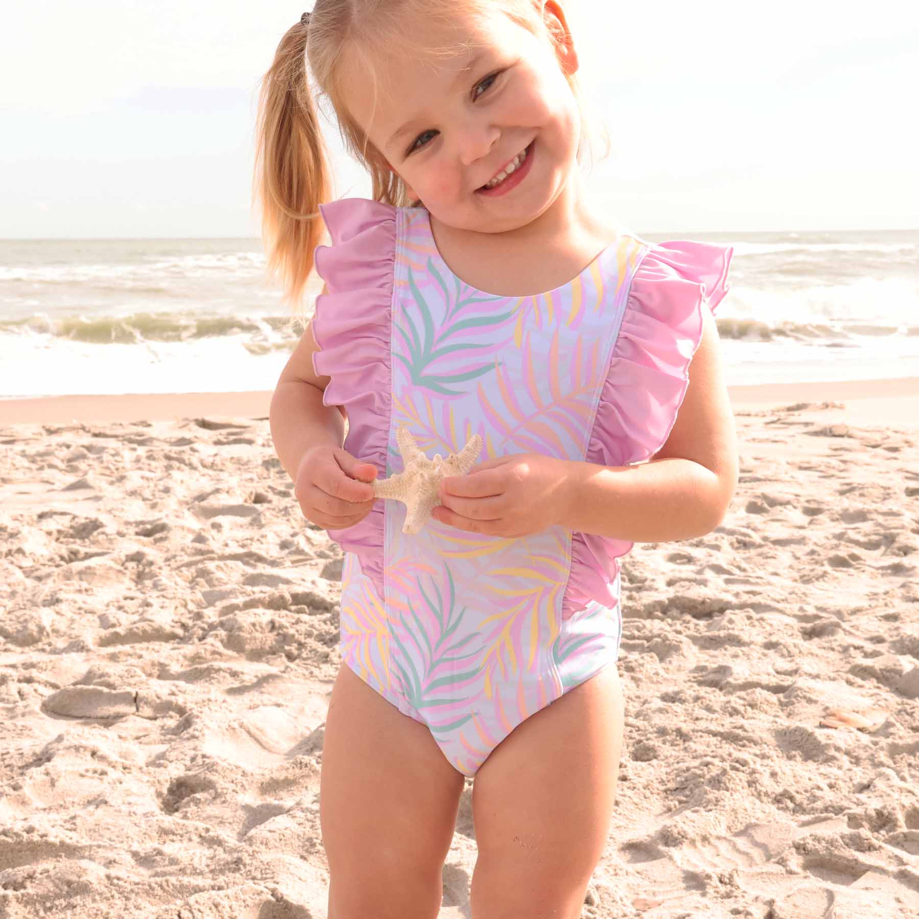  Double Ruffle One Piece | Island Palms、mySite、layawaytickets