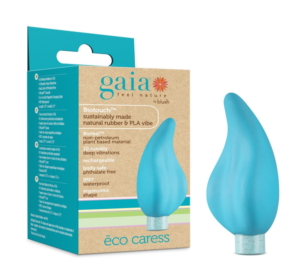 Gaia® By Blush | Eco Caress: Plant-Based 4 Waterproof Multifunction Powerful Vibrator in Aqua - Sustainably Made with BioTouch™ & BioFeel™、mySite、bottomscart