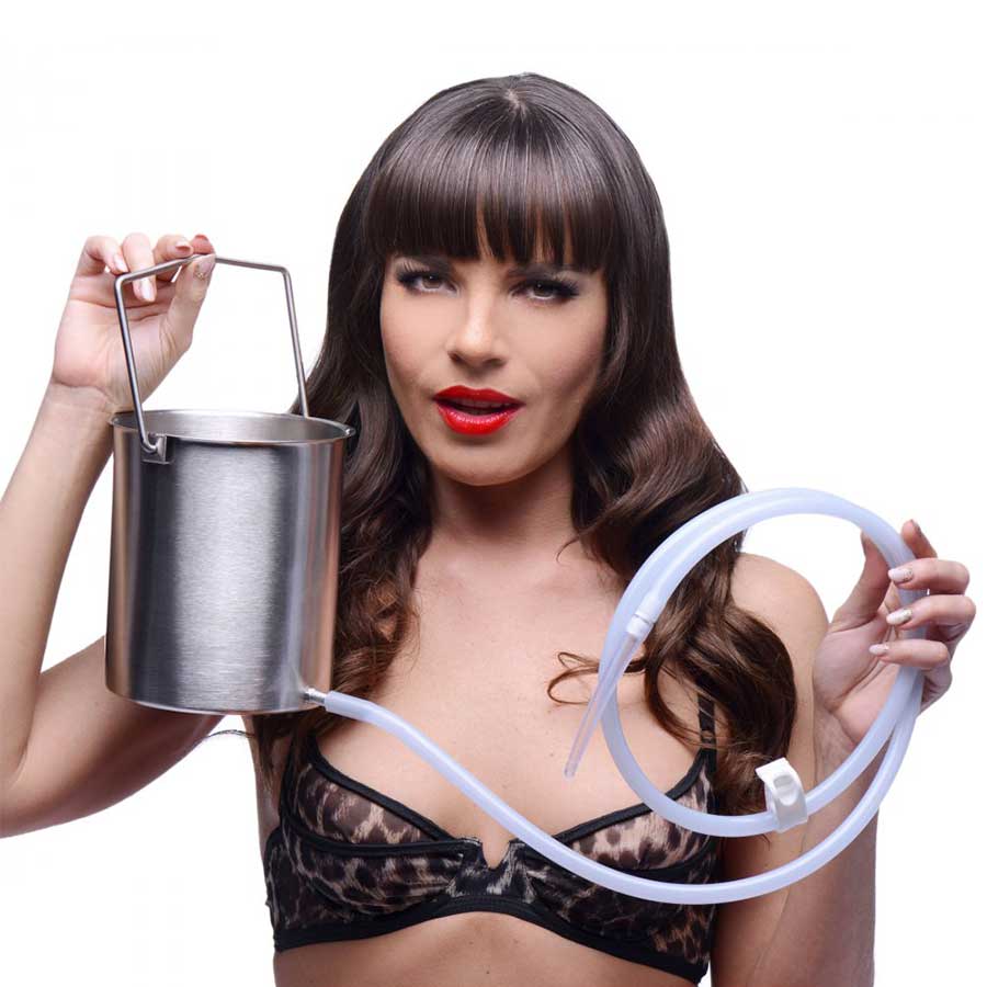 Premium Anal Enema Stainless Bucket Kit with Silicone Hose by CleanStream、mySite、bottomscart