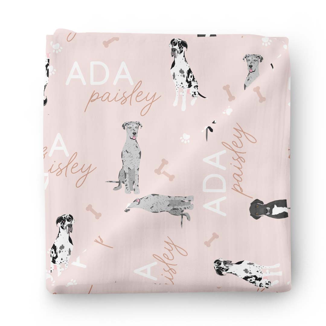  Personalized Baby Name Swaddle Blanket | Great Dane、mySite、layawaytickets