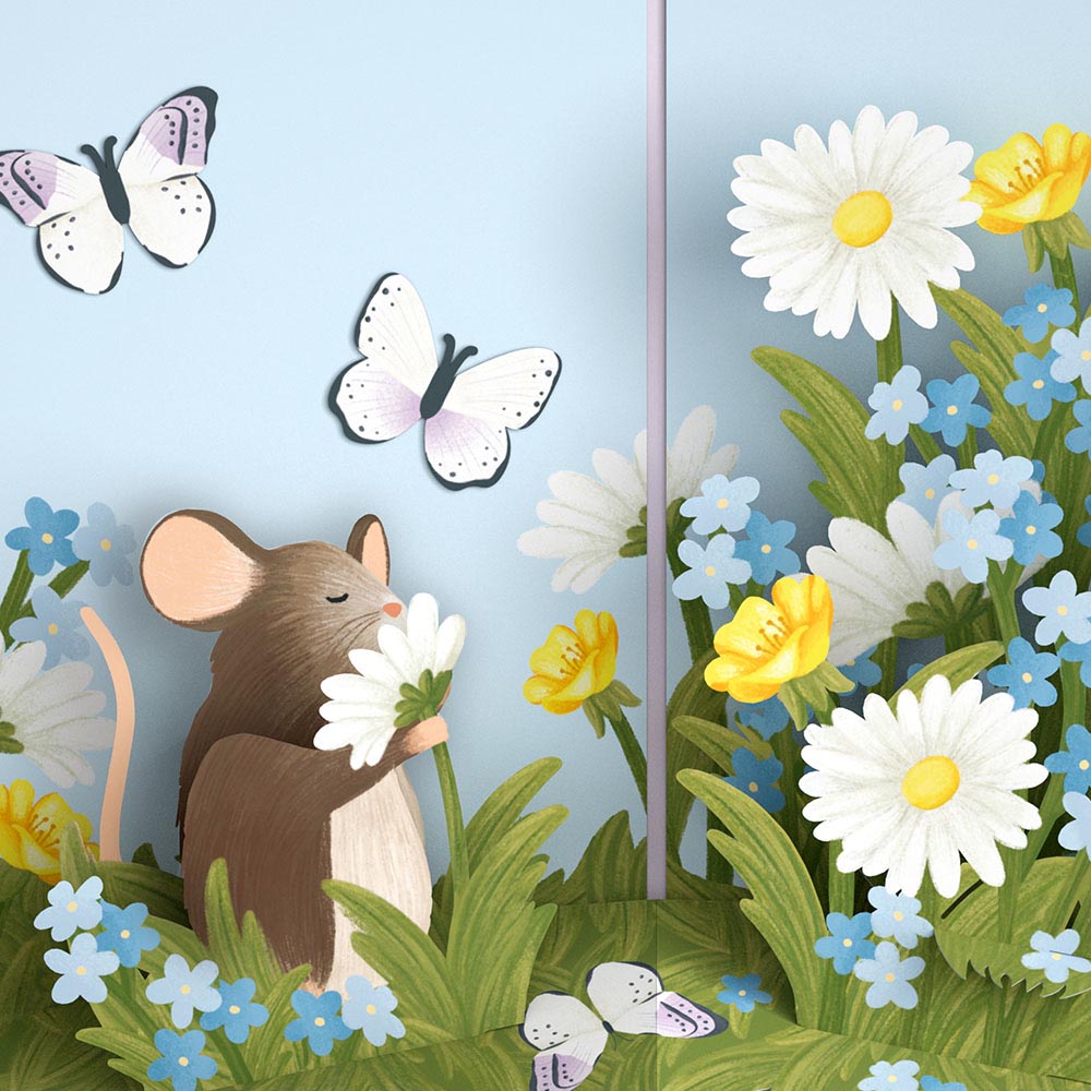 Field Mouse in the Flowers Mother's Day Pop-Up Card and Sentiment Set for Daughter、mySite、solidvoid