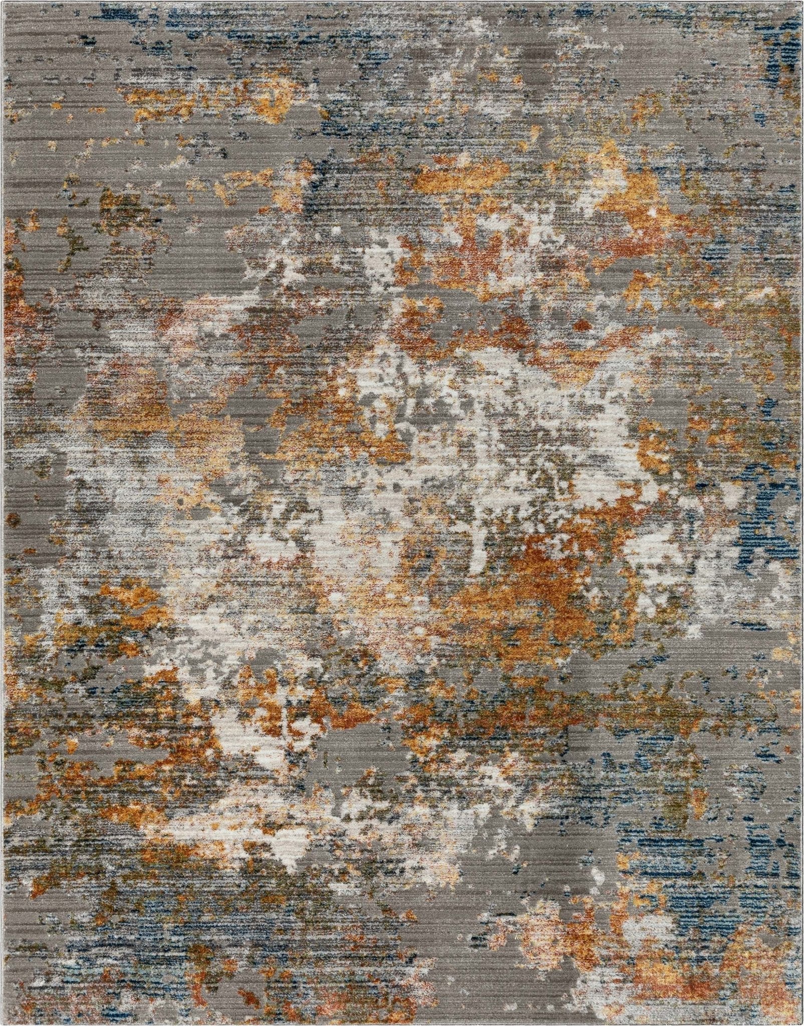 Abstract Modern Distressed Grey Multi High-Low Rug、mySite、gigharbornorthrealestate