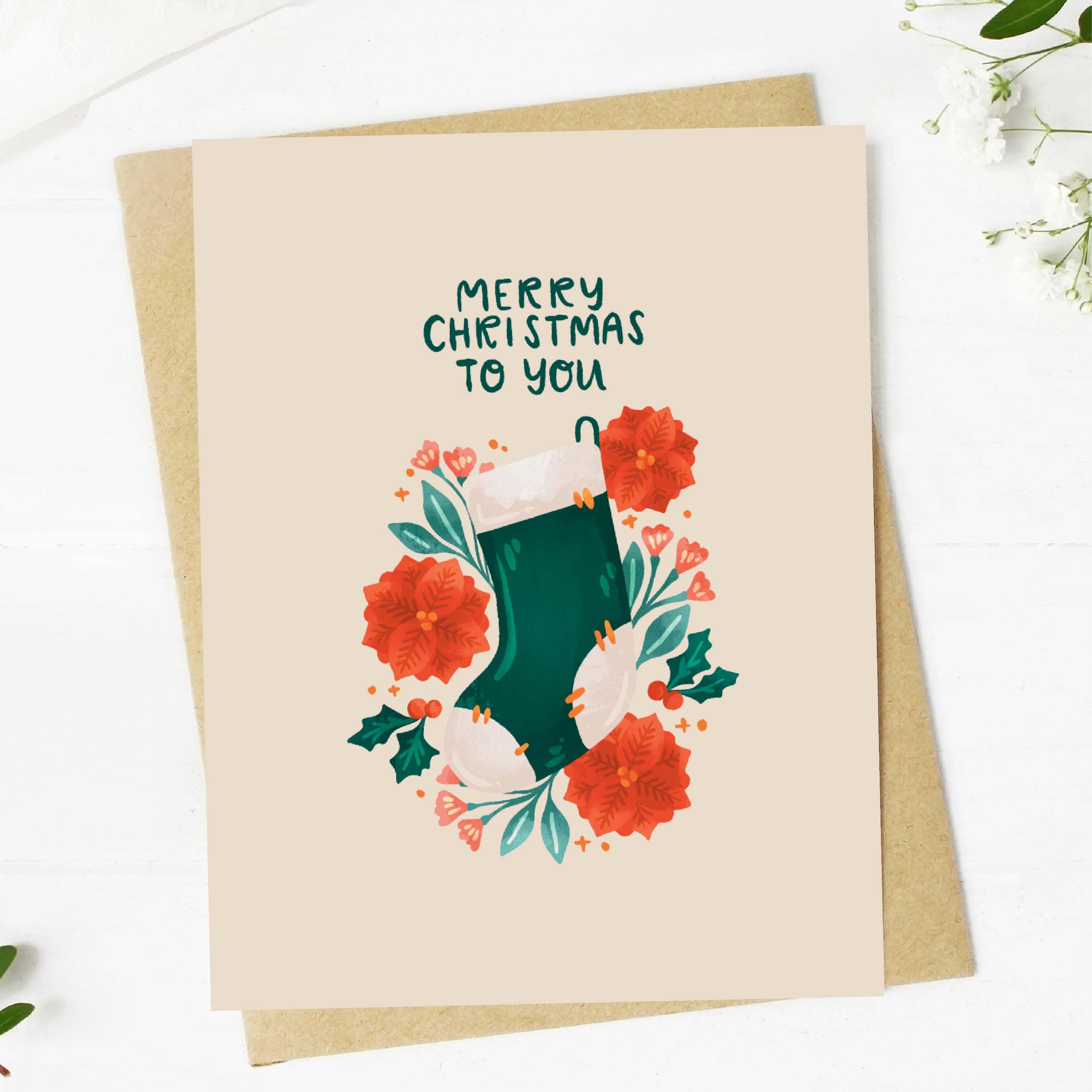  Merry Christmas To You Stocking Greeting Card、mySite、ghnorth