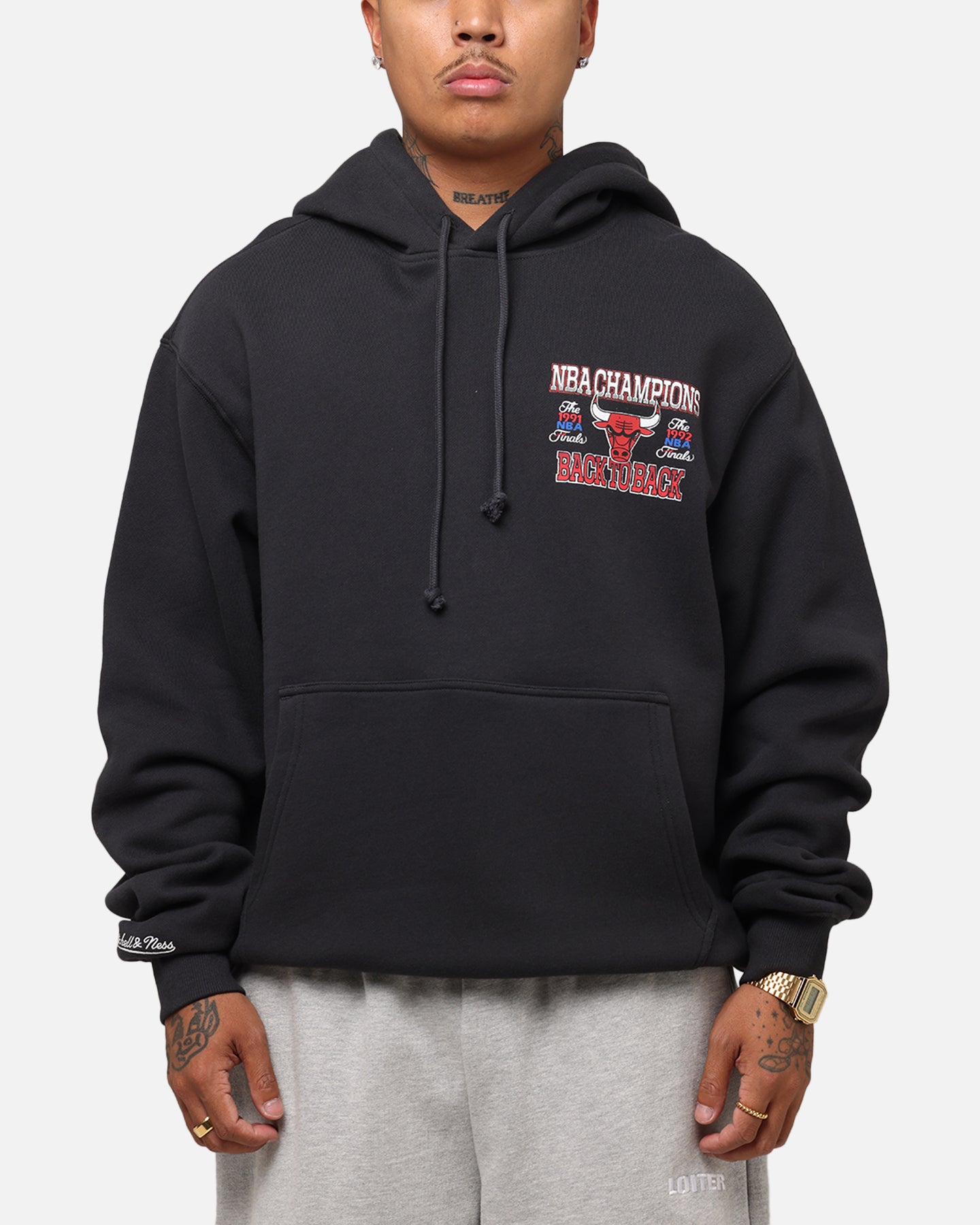 Mitchell & Ness Chicago Bulls Back To Back Hoodie Faded Black、mySite、zt4zffjzw