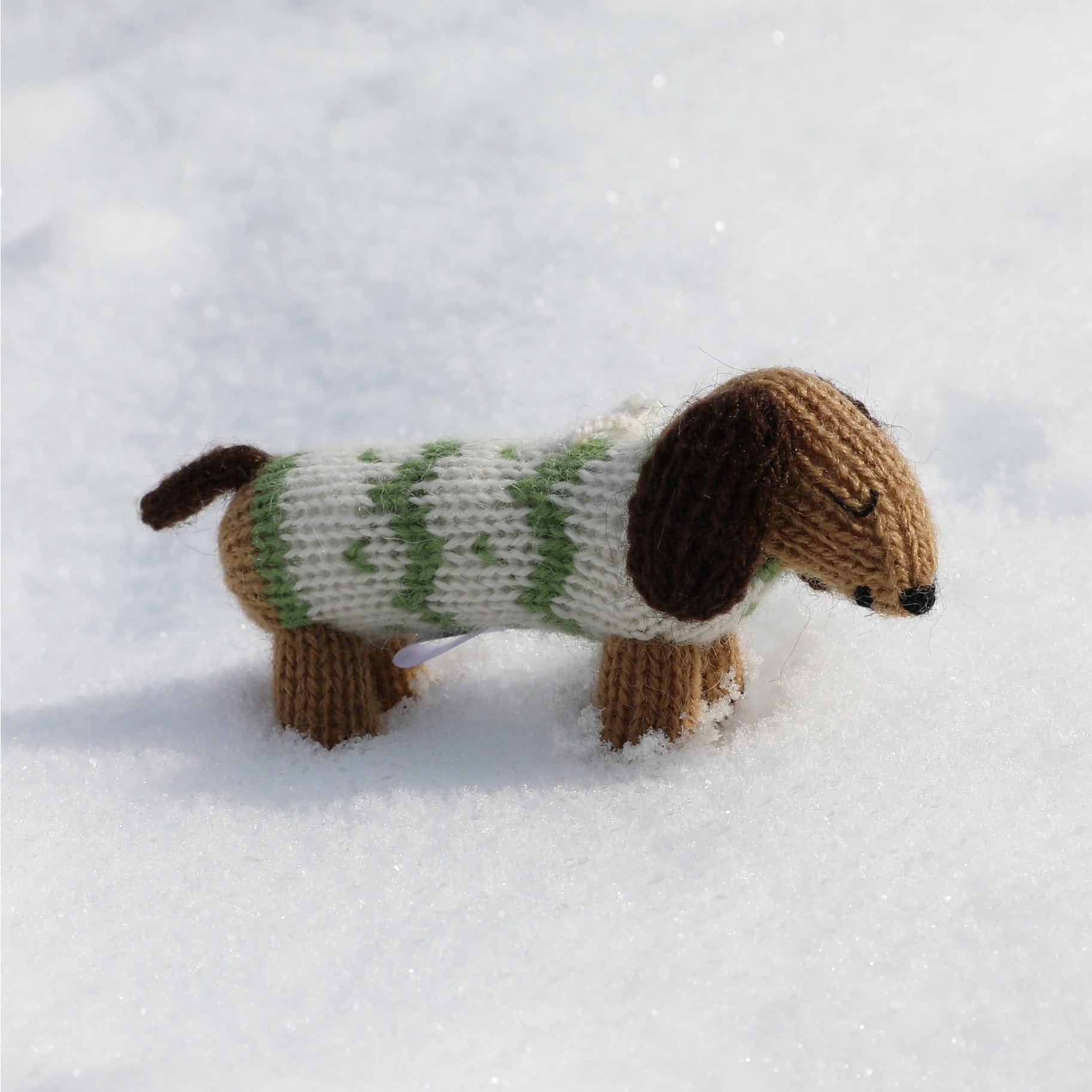 Dachshund in Holiday Sweater Knit Ornament-Handmade in Peru*、mySite、g9winljtr