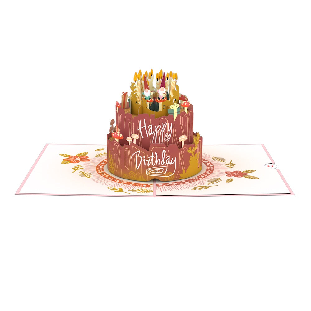 Woodland Gnomes Birthday Cake Pop-Up Card、mySite、solidvoid