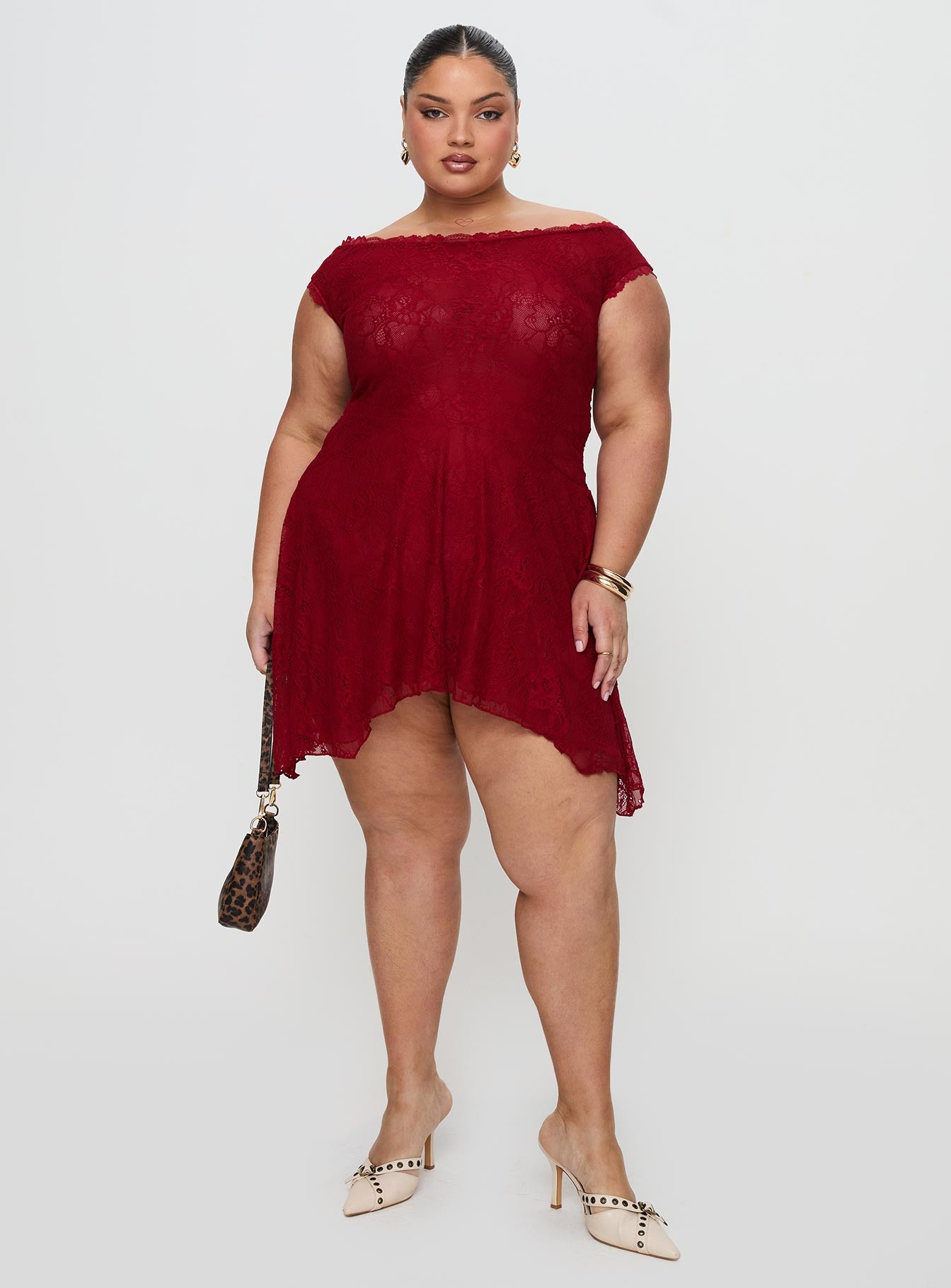 La Dolce Vita Lace Mini Dress Red、mySite、solidvoid