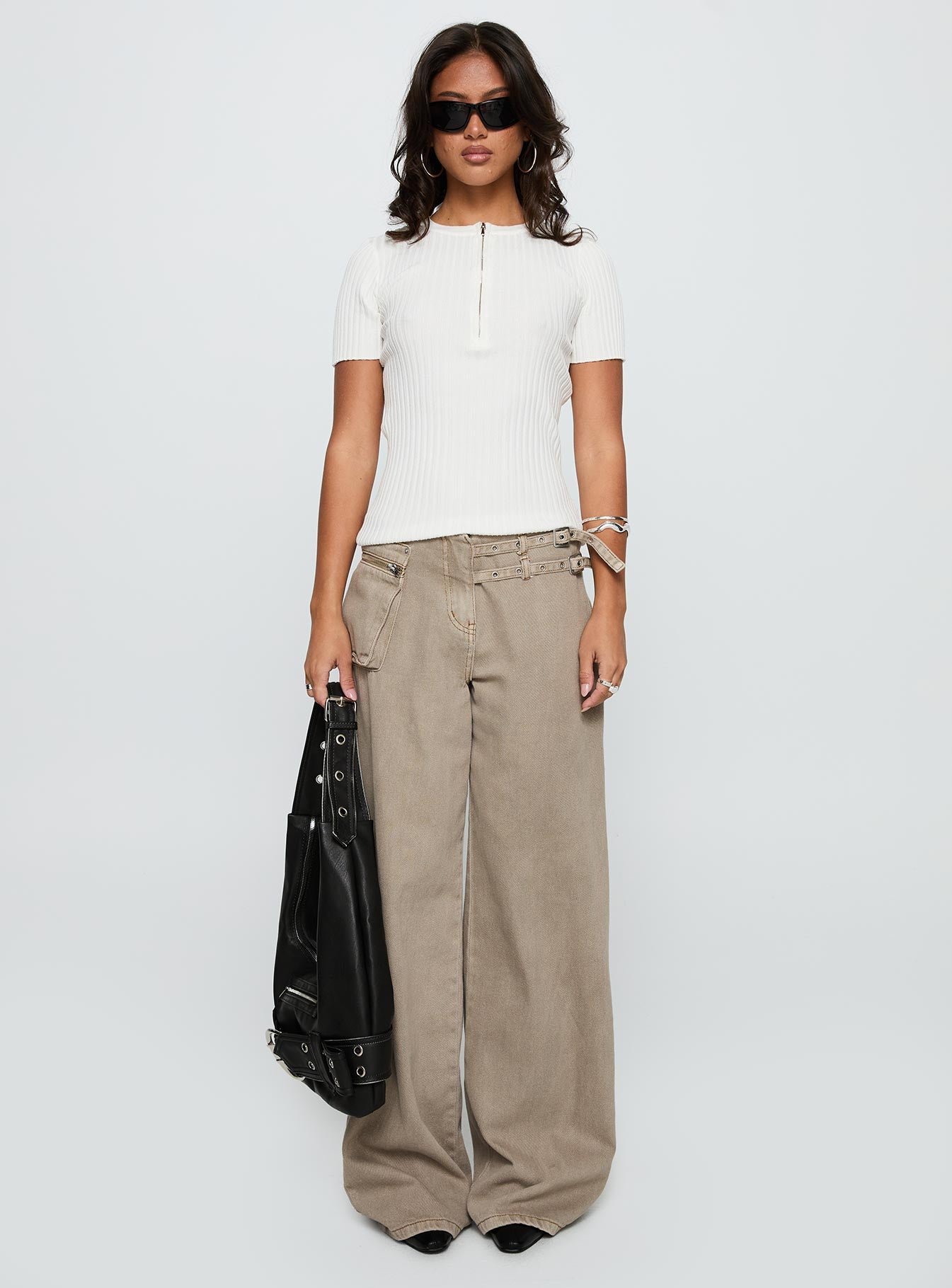 Hold The Line Zip Through Top White、mySite、solidvoid