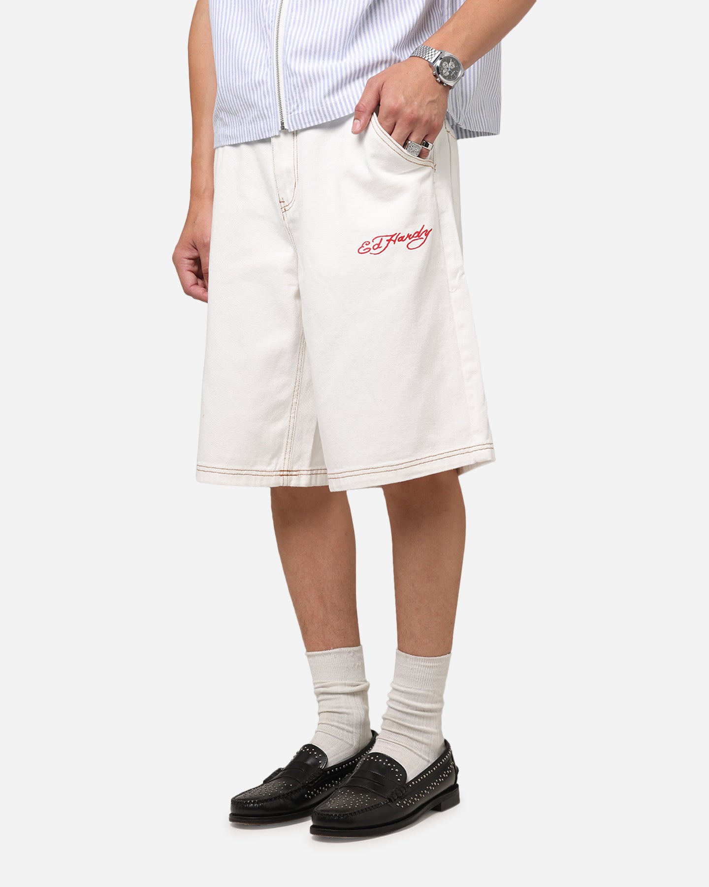 Ed Hardy Tiger Jorts Off White、mySite、zt4zffjzw