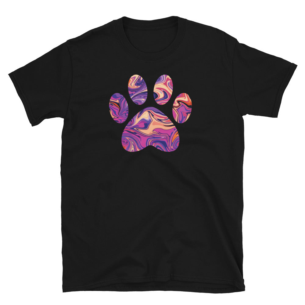 Purple Swirl Marbled Paw T-Shirt、mySite、camillekostekn