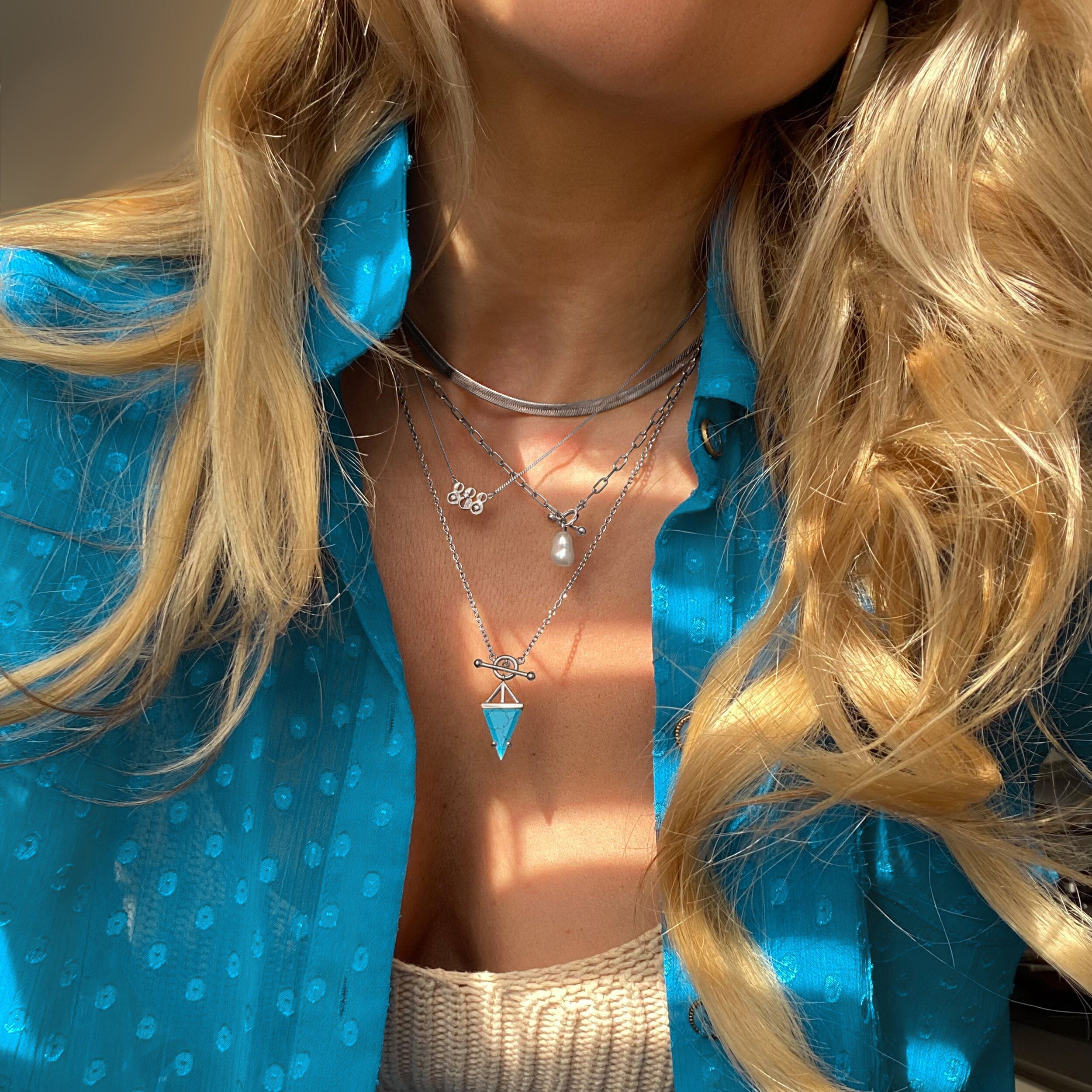 Blue Howlite Necklace - Heroine T-Lock、mySite、hinf8tx79