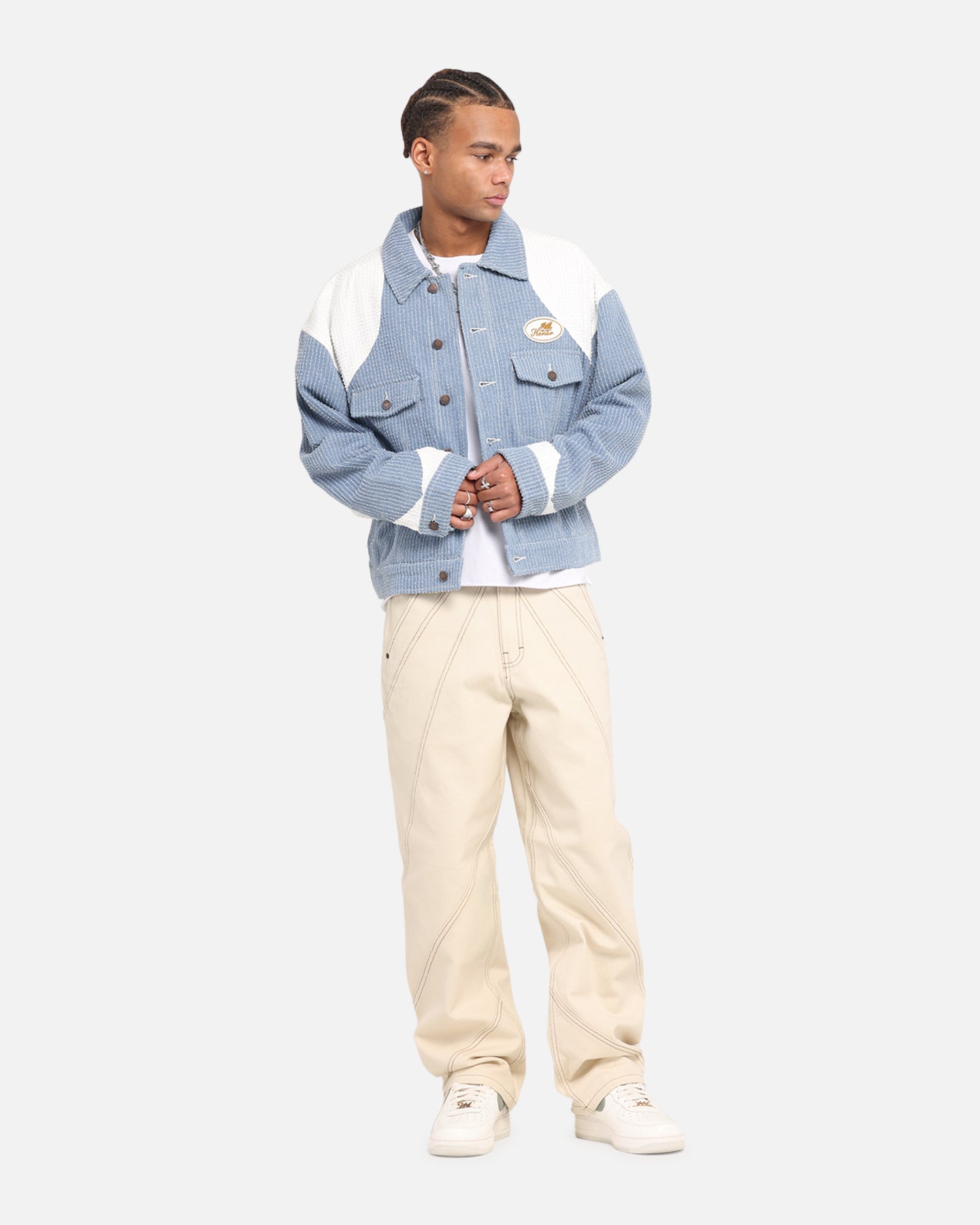 Honor The Gift Color Blocked Trucker Jacket Indigo、mySite、zt4zffjzw