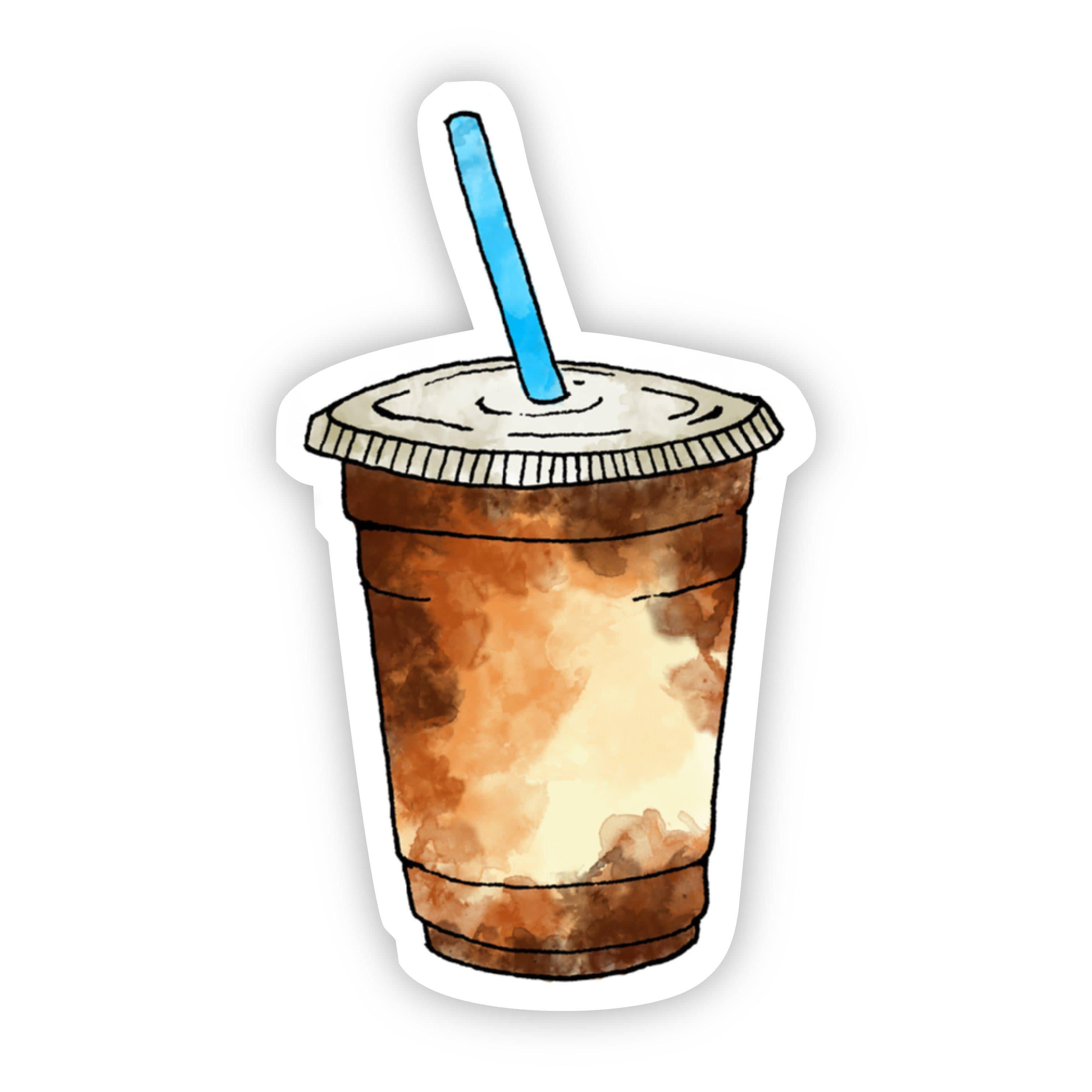  Iced Coffee Blue Straw Sticker、mySite、elrpsem3k