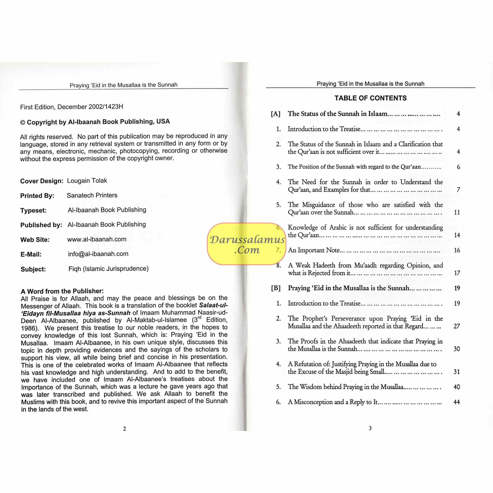 Praying Eid in the Musallaa is the Sunnah By Imaam Naasir ud-Deen al-Albaanee、mySite、topwebapps