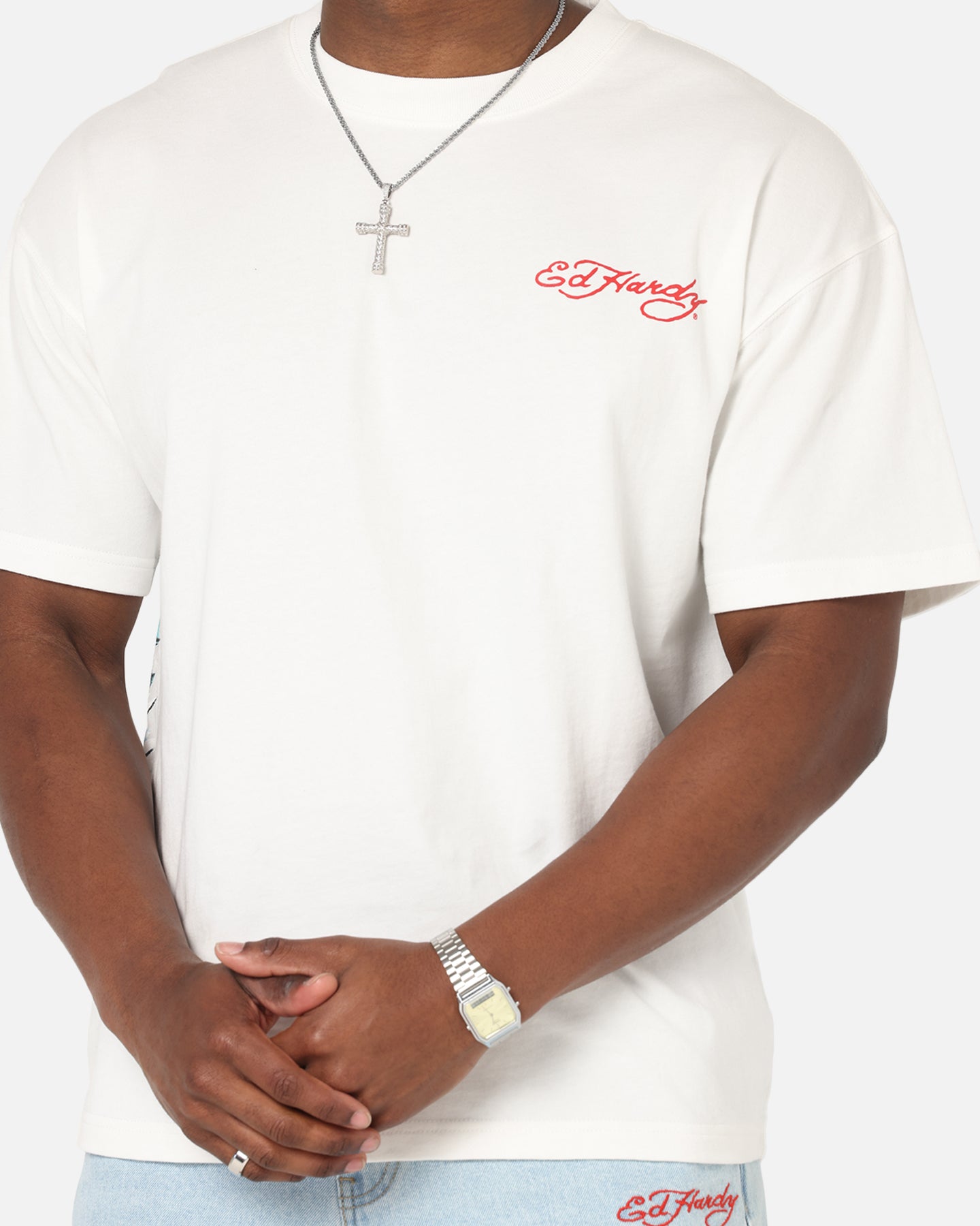 Ed Hardy Flash Koi T-Shirt Off White、mySite、zt4zffjzw