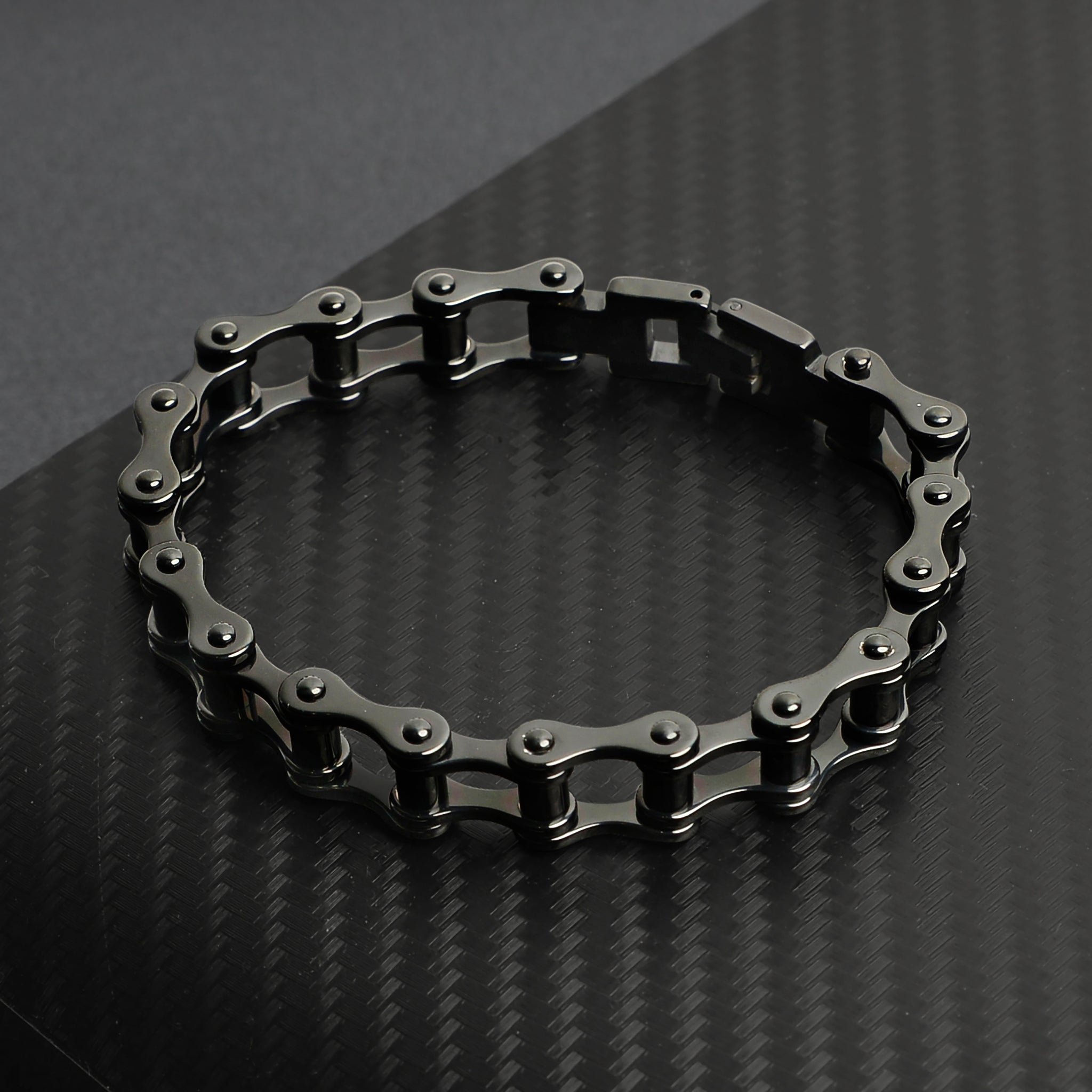 Stainless Steel Black Bike Chain Bracelet / BRJ9023、mySite、dreamappss