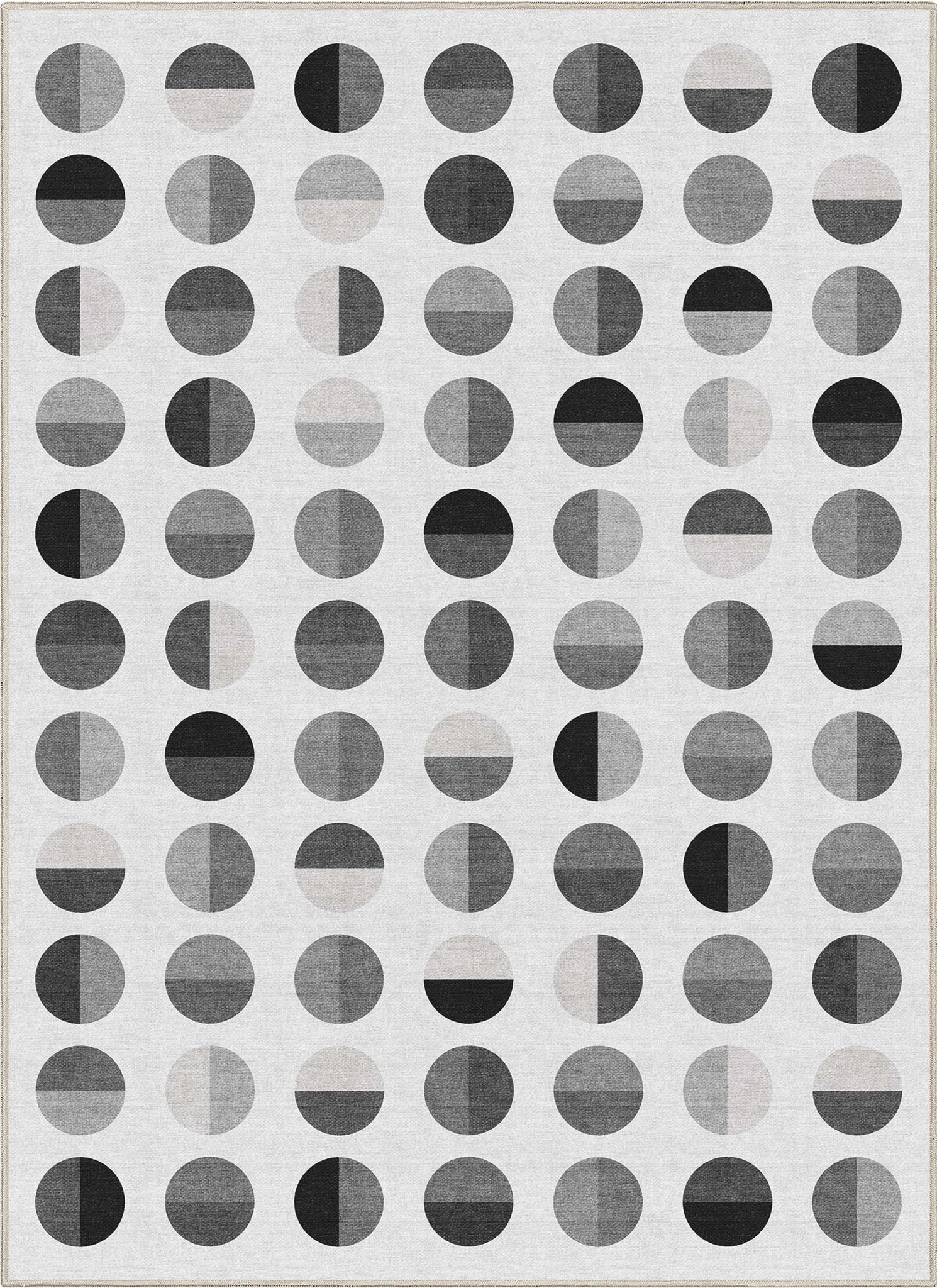 Apollo Modern Geometric Split Dot Black & White Rug、mySite、gigharbornorthrealestate