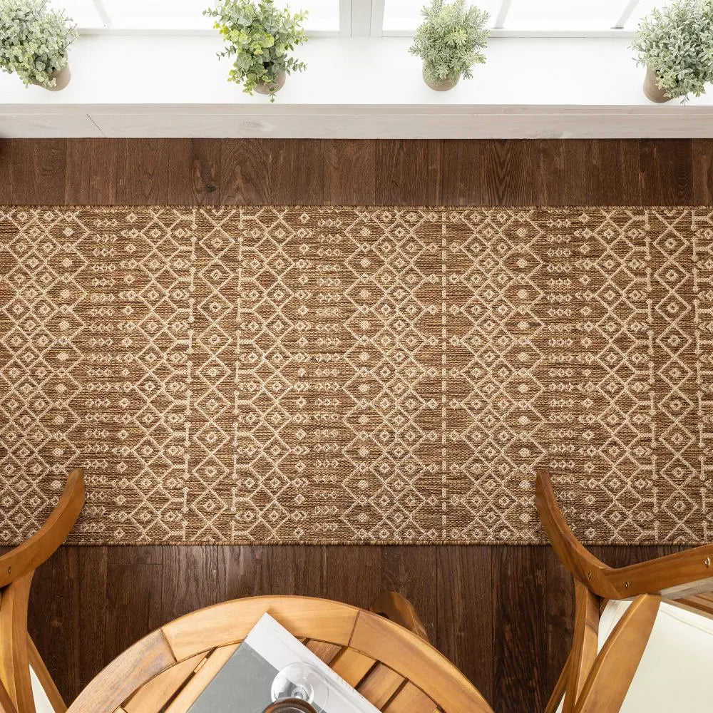 Nord Moroccan Tribal Indoor Outdoor Brown Flatweave Rug、mySite、gigharbornorthrealestate