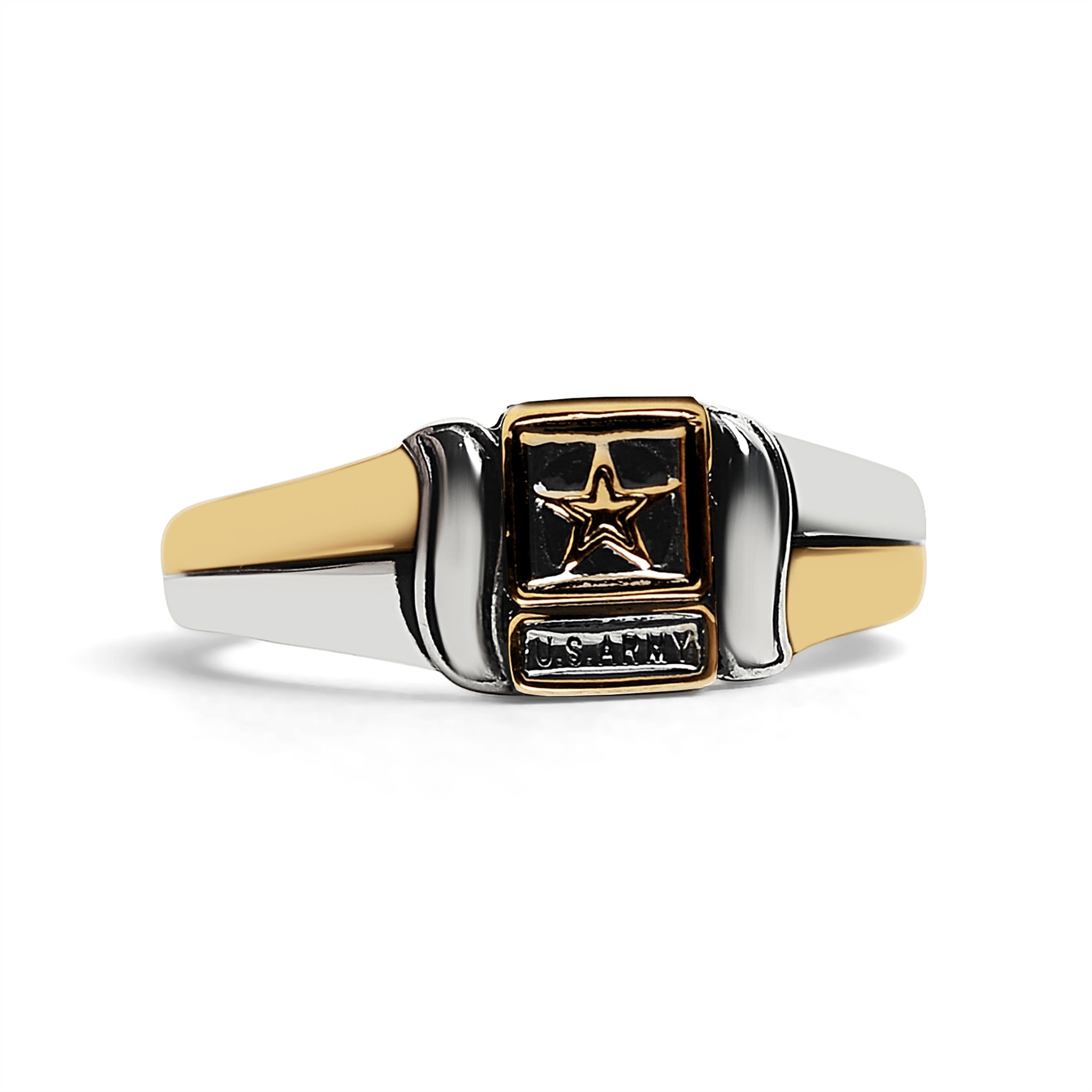 18K Gold PVD Stainless Steel United States Army Two Tone Women's Ring / MCR6015、mySite、dreamappss