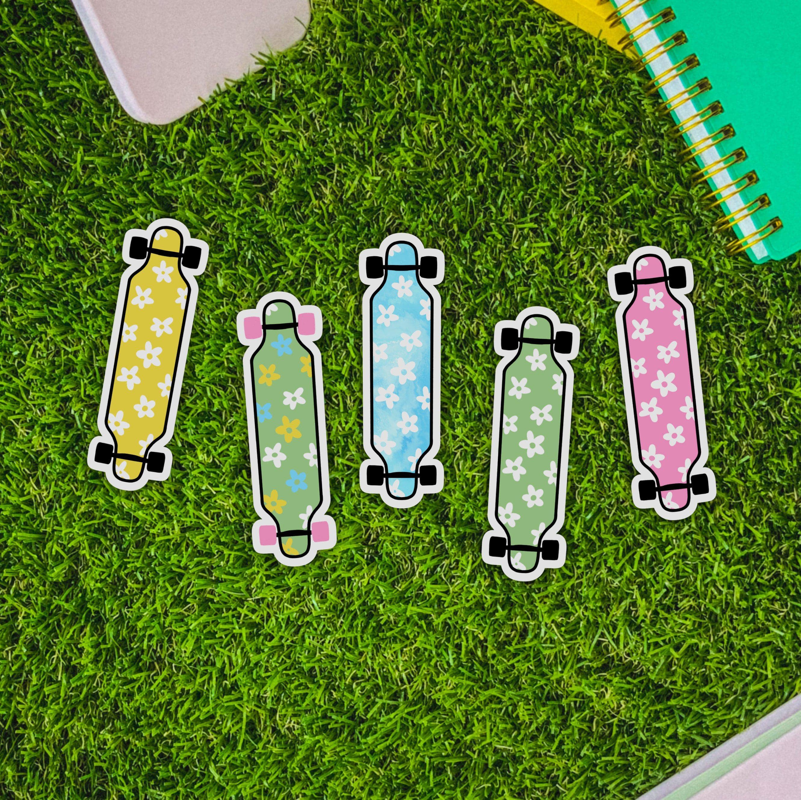  Floral Longboard Aesthetic Sticker 5 Pack、mySite、elrpsem3k
