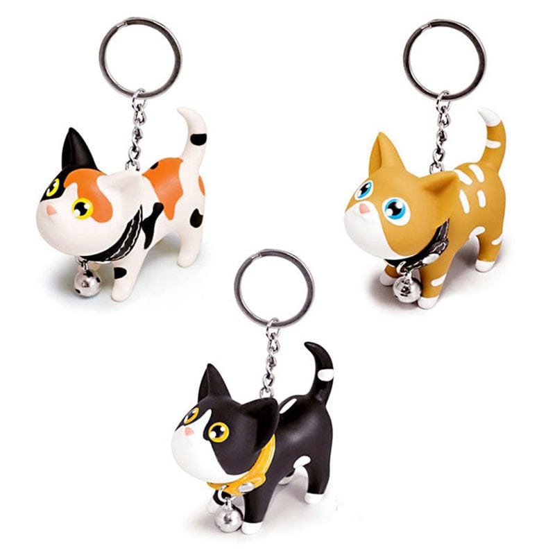 Kitty Cat Silicone Keychain with Bell So Cute! 5 Varieties*、mySite、g9winljtr