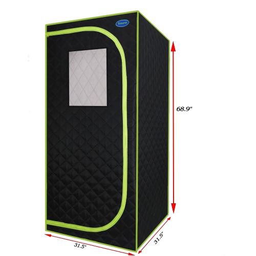 Portable Plus Type Full Size Far Infrared Sauna tent. Spa, Detox ,Therapy and Relaxation at home.Larger Space,Stainless Steel Pipes Connector Easy to Install, with FCC Certification--Black、、xpatfood