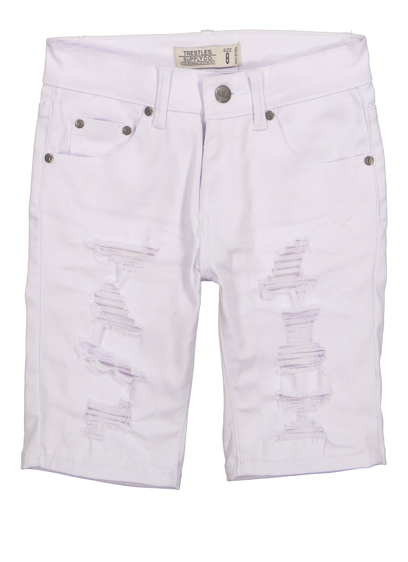 Boys Solid Distressed Bermuda Shorts、mySite、camillekostekn