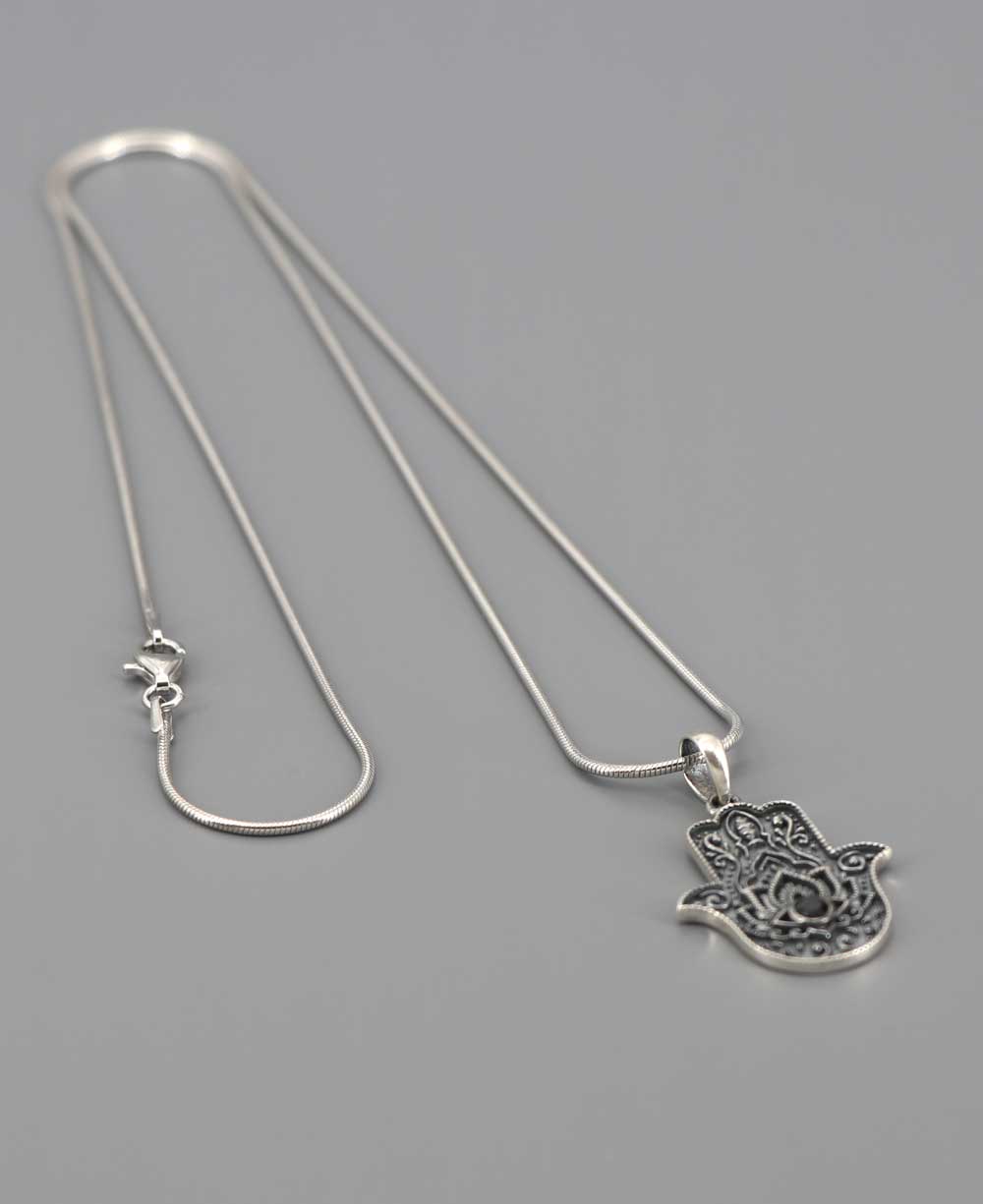 Sterling Silver Divine Protection Hamsa Hand Necklace、mySite、topwebapps