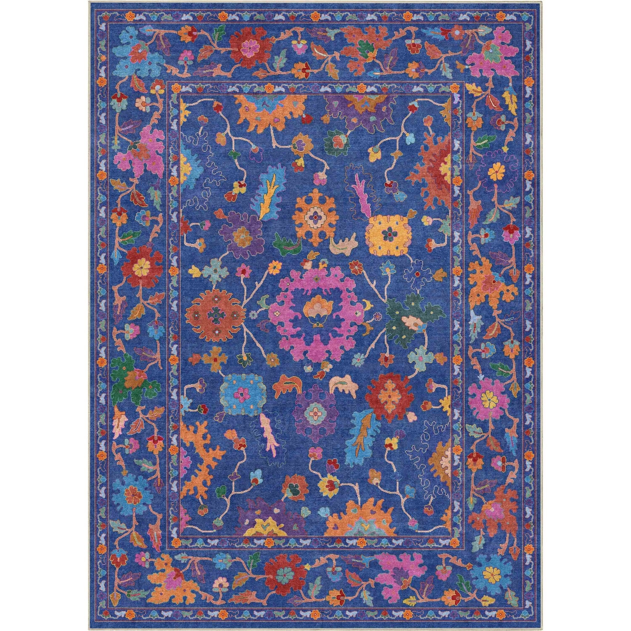 Bodrum Vintage Bohemian Floral Rug for Living Room Bedroom Dining Room ,Easy Clean、mySite、gigharbornorthrealestate