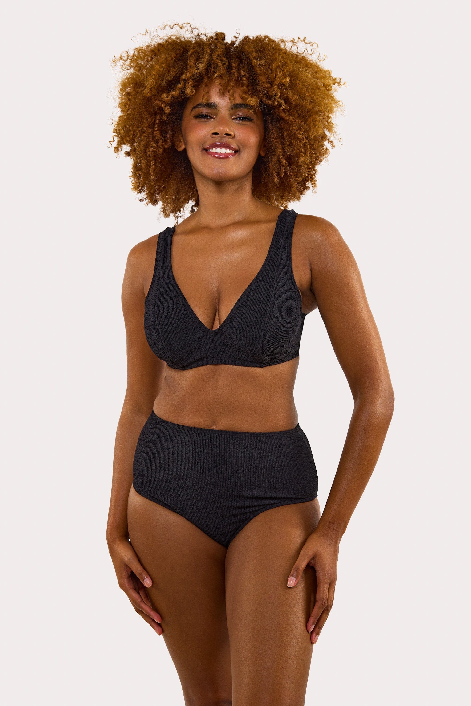 Mila Black Fuller Bust Scrunch Hidden Underwire Bikini Top、mySite、bengalsvssteelers