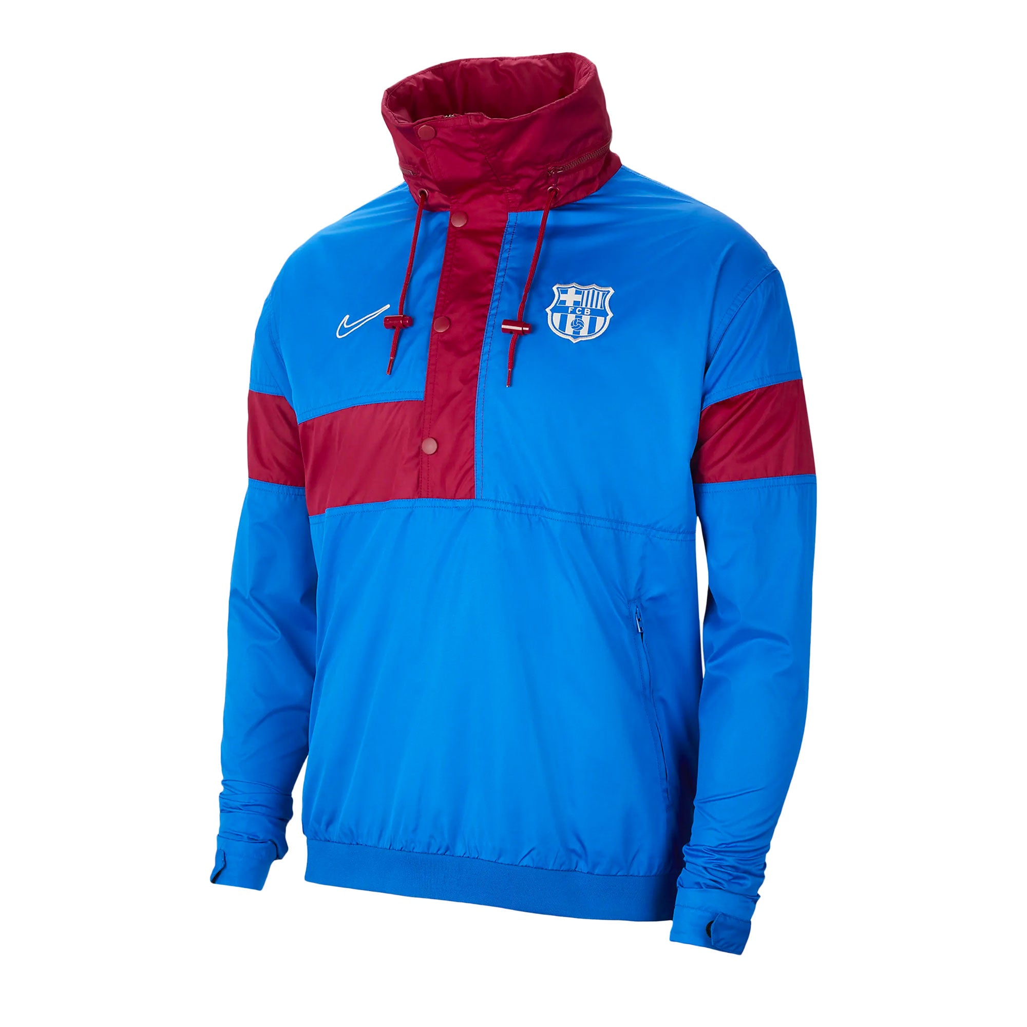 Nike Men's FC Barcelona 2021/22 Anorak Jacket Blue/Red、mySite、noshort